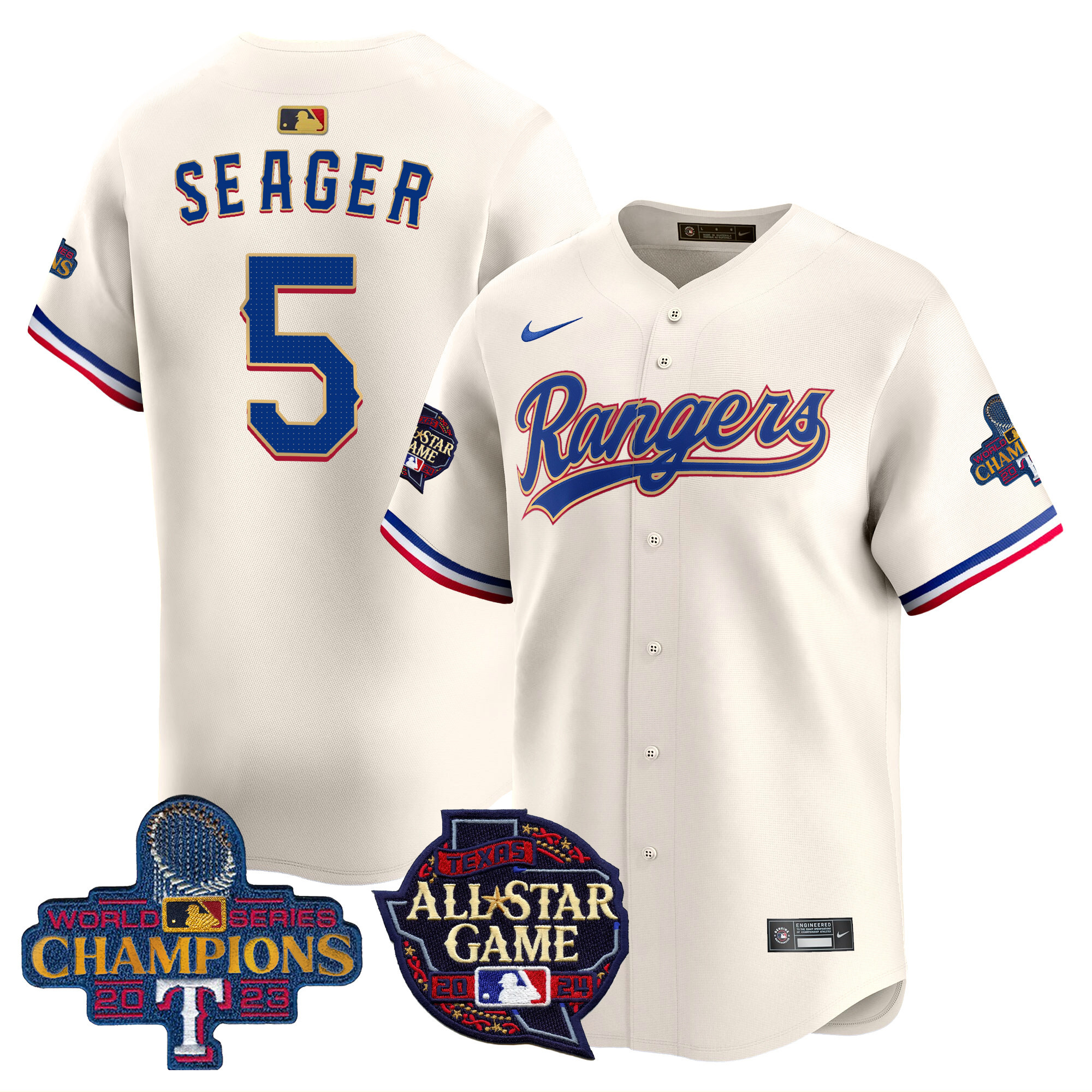Men's Texas Rangers 2024 All Star Game Patch Vapor Premier Limited Jersey - All Stitched