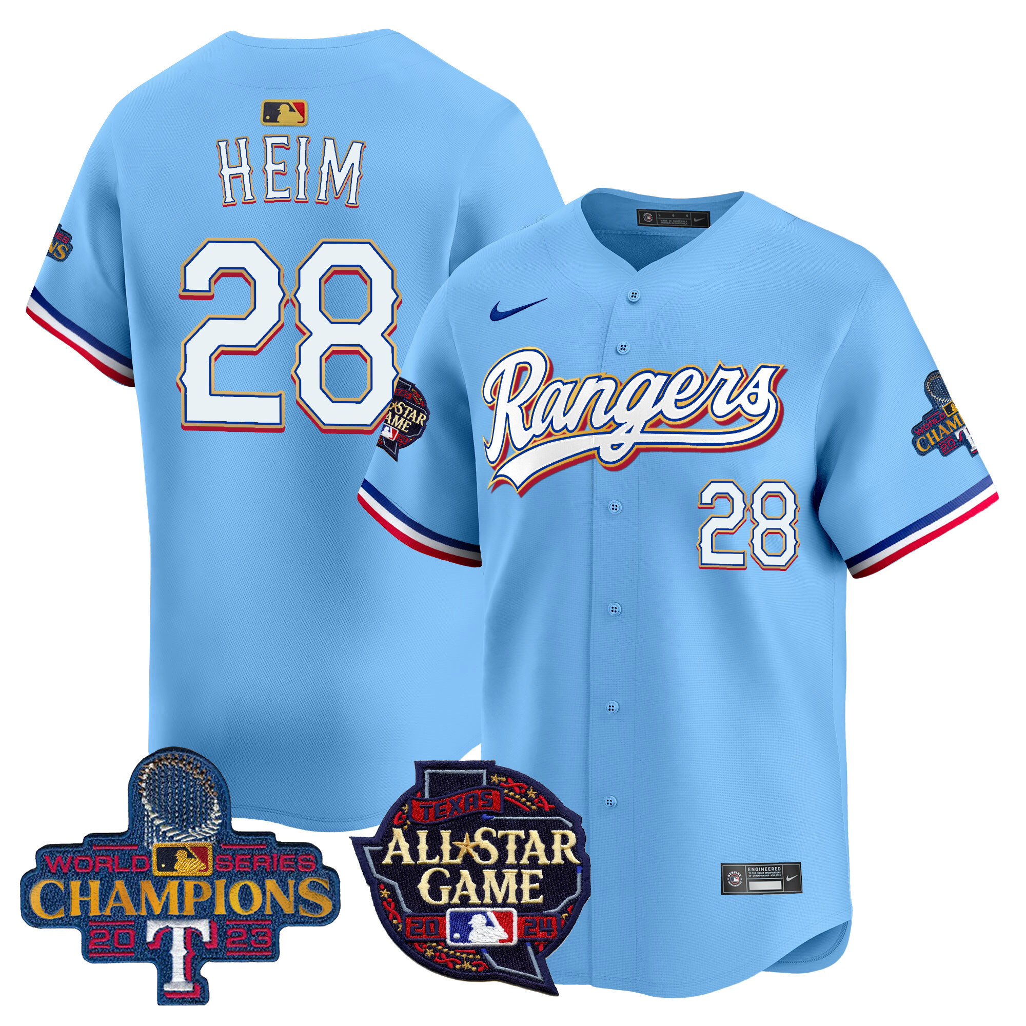 Men's Texas Rangers 2024 All Star Game Patch Vapor Premier Limited Jersey - All Stitched