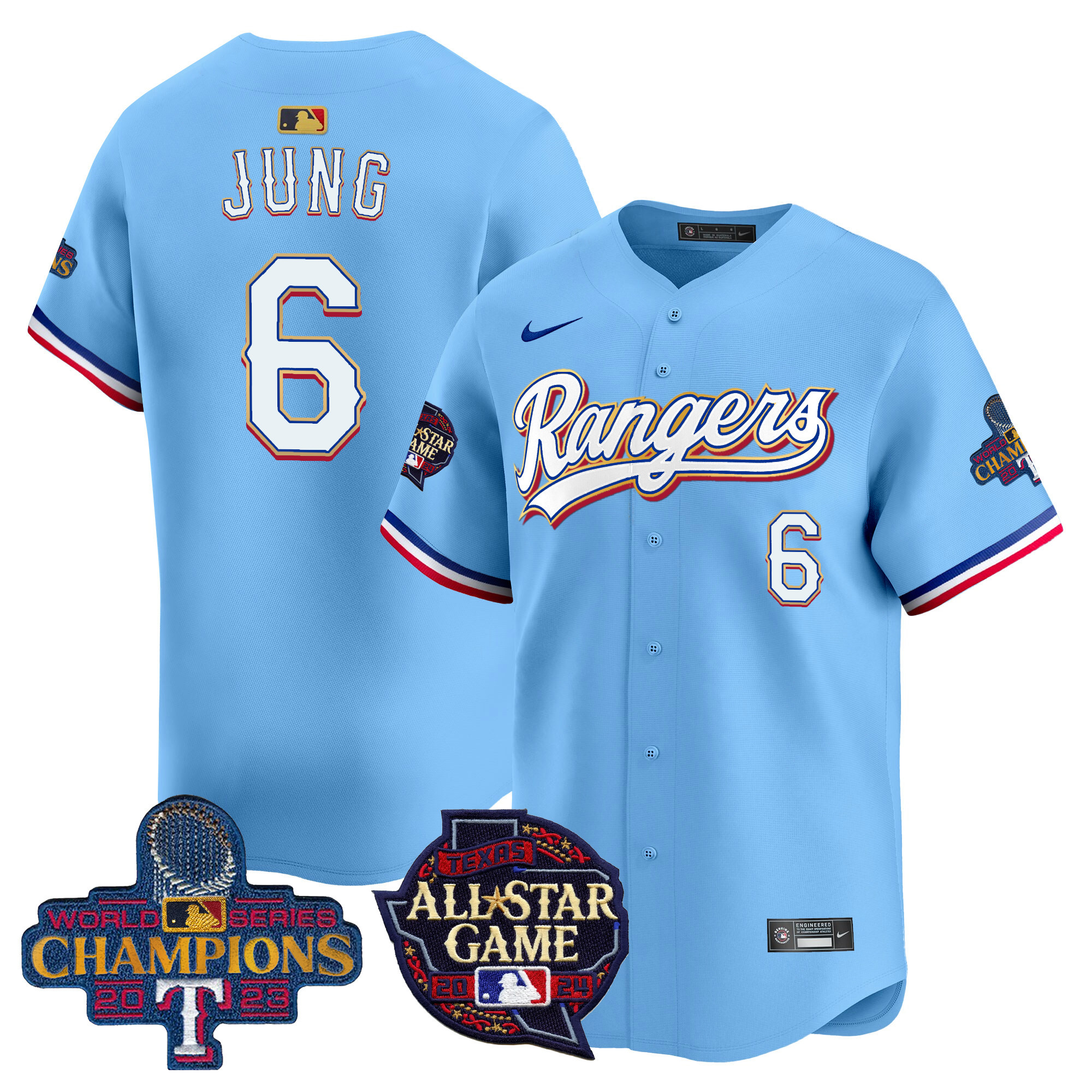 Men's Texas Rangers 2024 All Star Game Patch Vapor Premier Limited Jersey - All Stitched