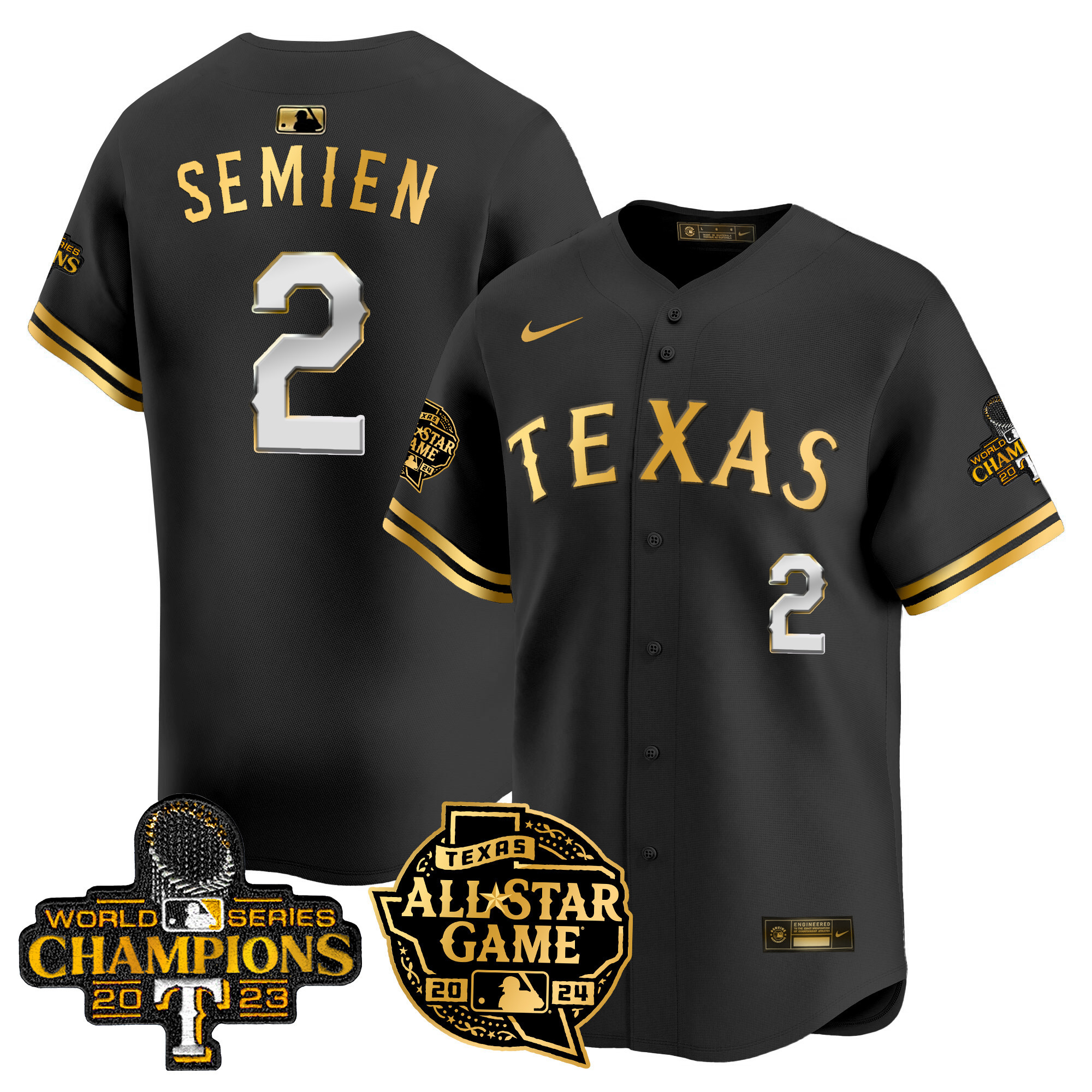 Men's Texas Rangers 2024 All Star Game Patch Vapor Premier Limited Jersey - All Stitched