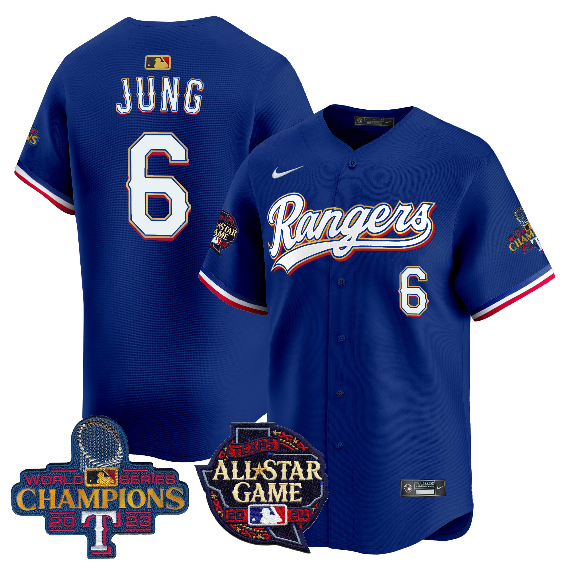 Men's Texas Rangers 2024 All Star Game Patch Vapor Premier Limited Jersey - All Stitched