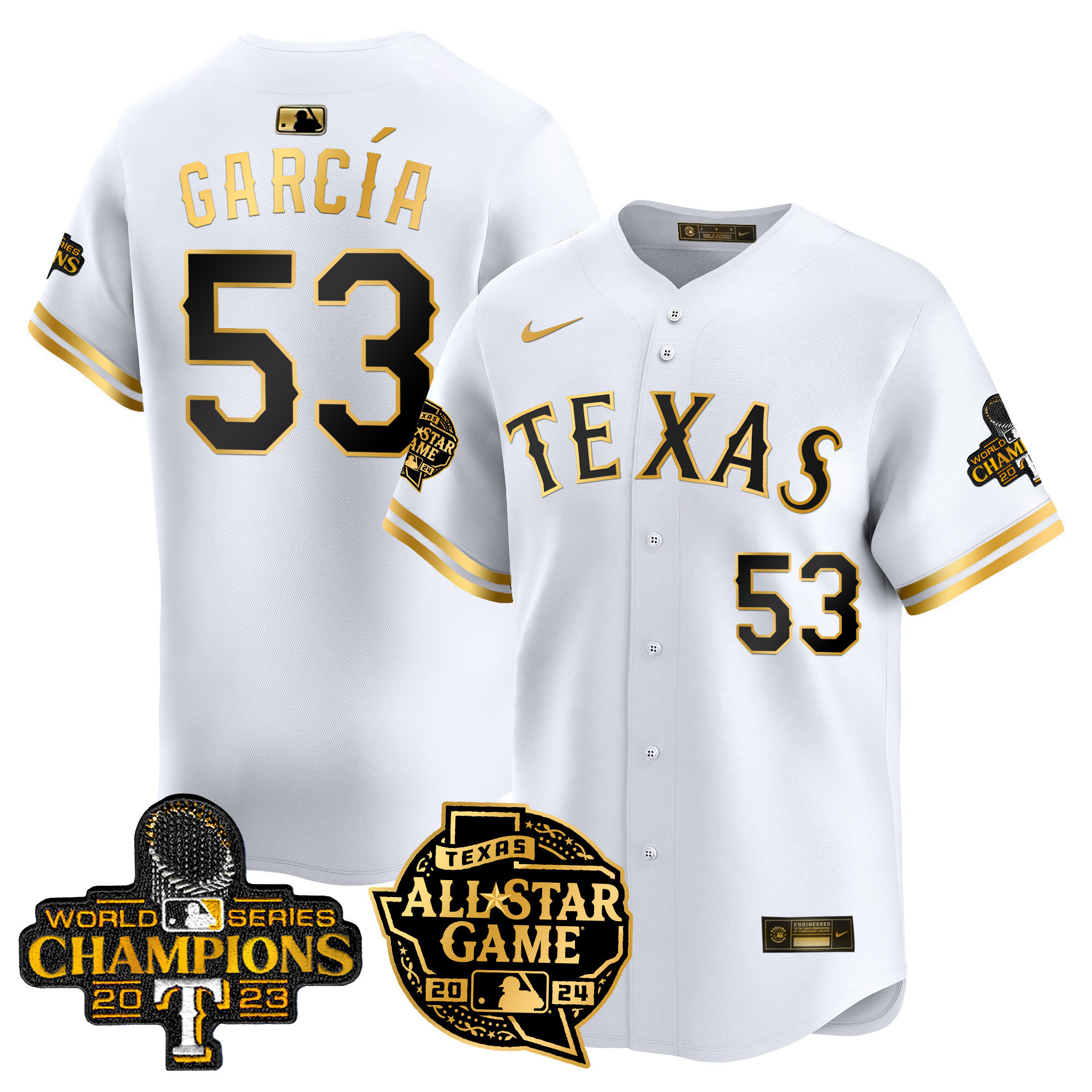 Men's Texas Rangers 2024 All Star Game Patch Vapor Premier Limited Jersey - All Stitched