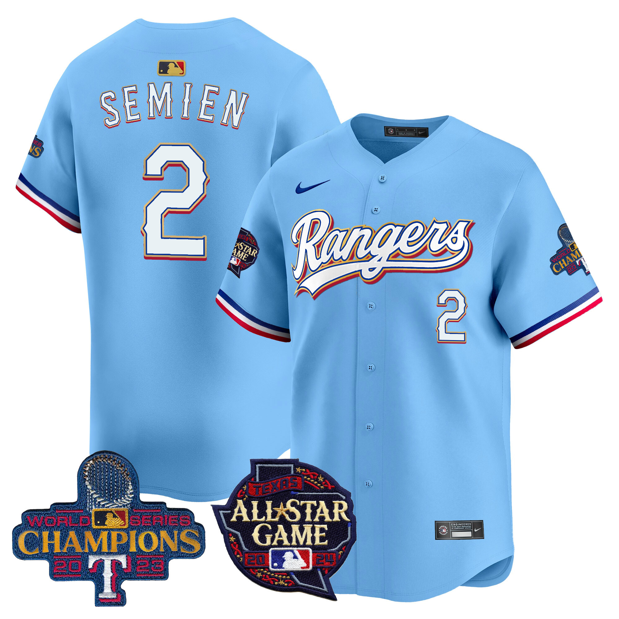 Men's Texas Rangers 2024 All Star Game Patch Vapor Premier Limited Jersey - All Stitched