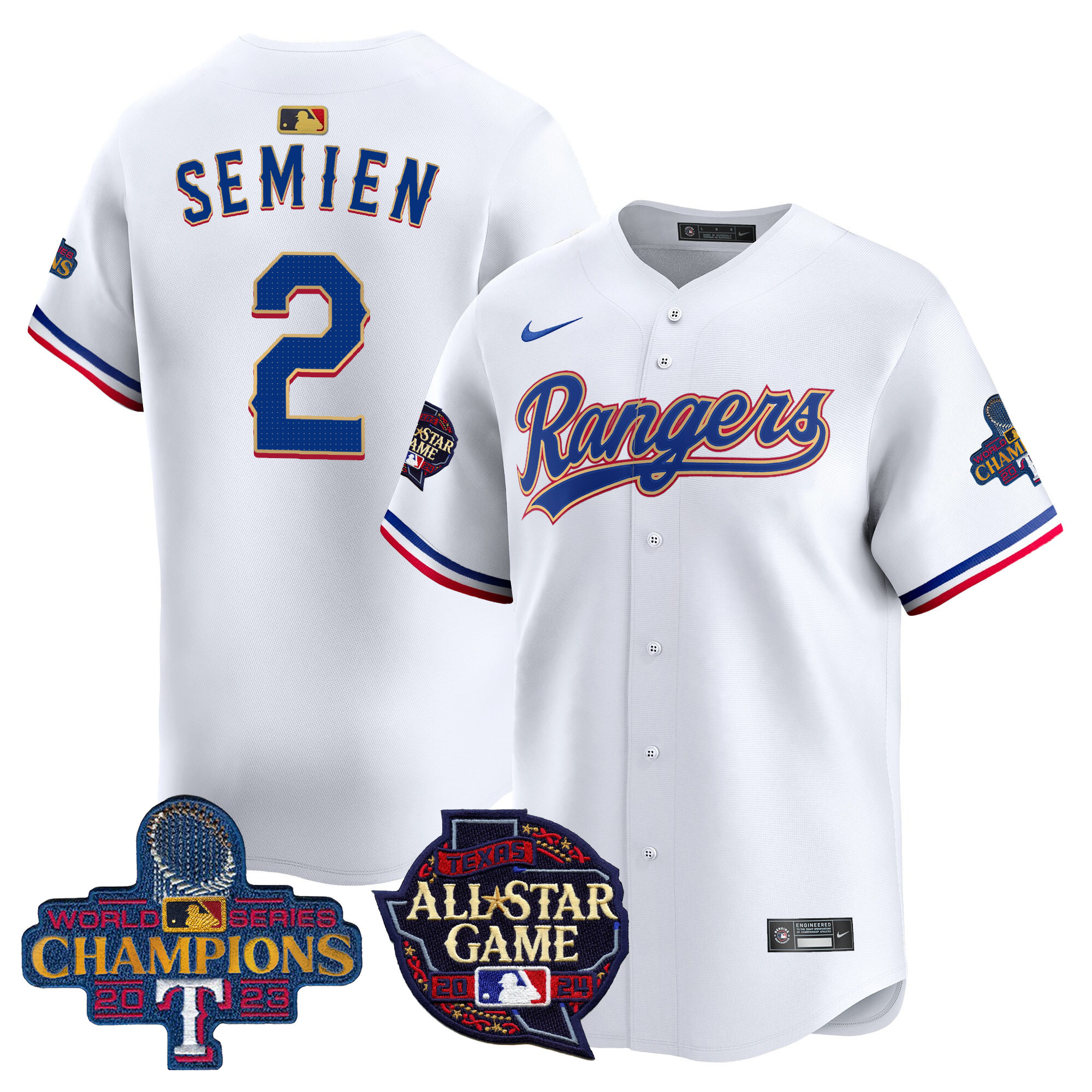 Men's Texas Rangers 2024 All Star Game Patch Vapor Premier Limited Jersey - All Stitched