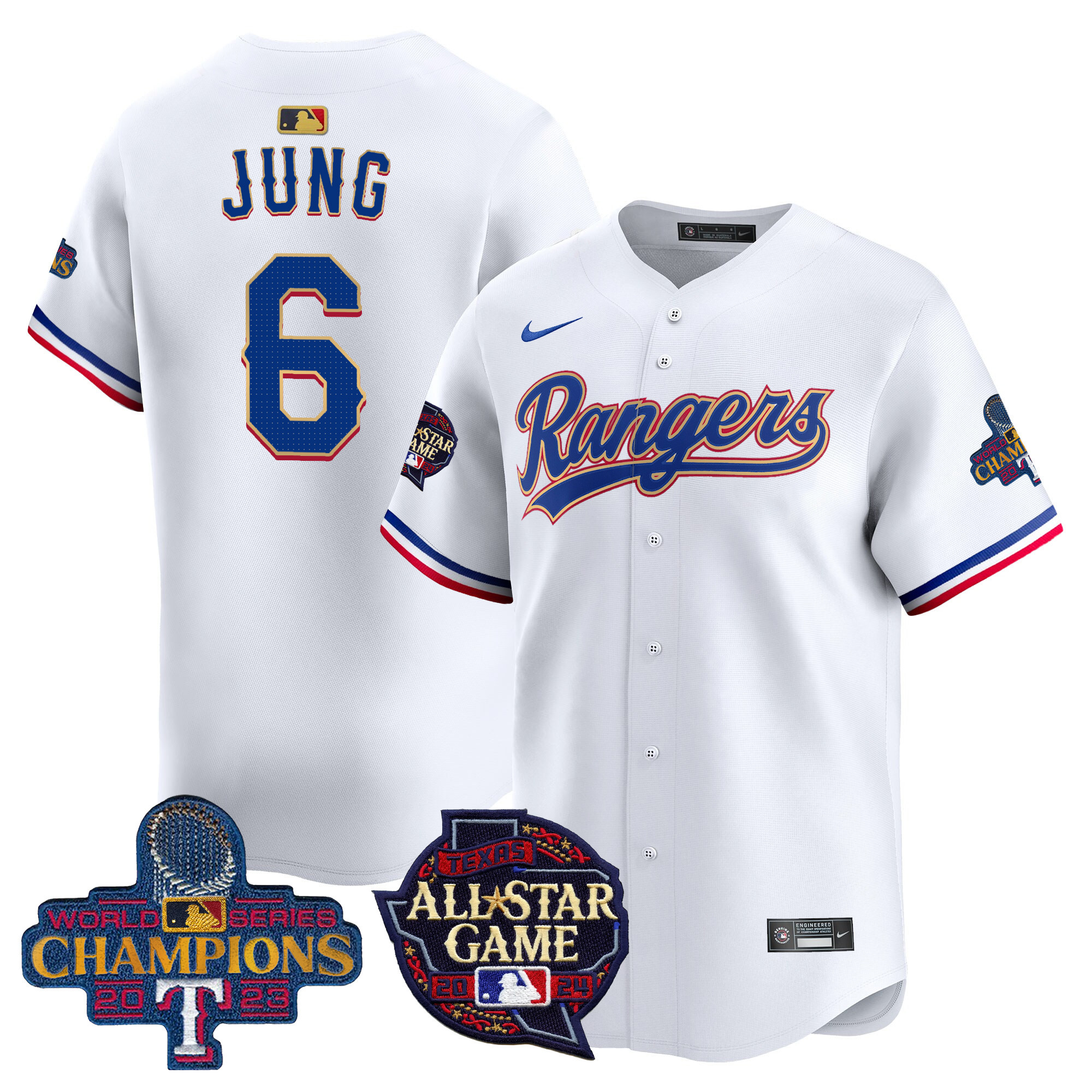 Men's Texas Rangers 2024 All Star Game Patch Vapor Premier Limited Jersey - All Stitched