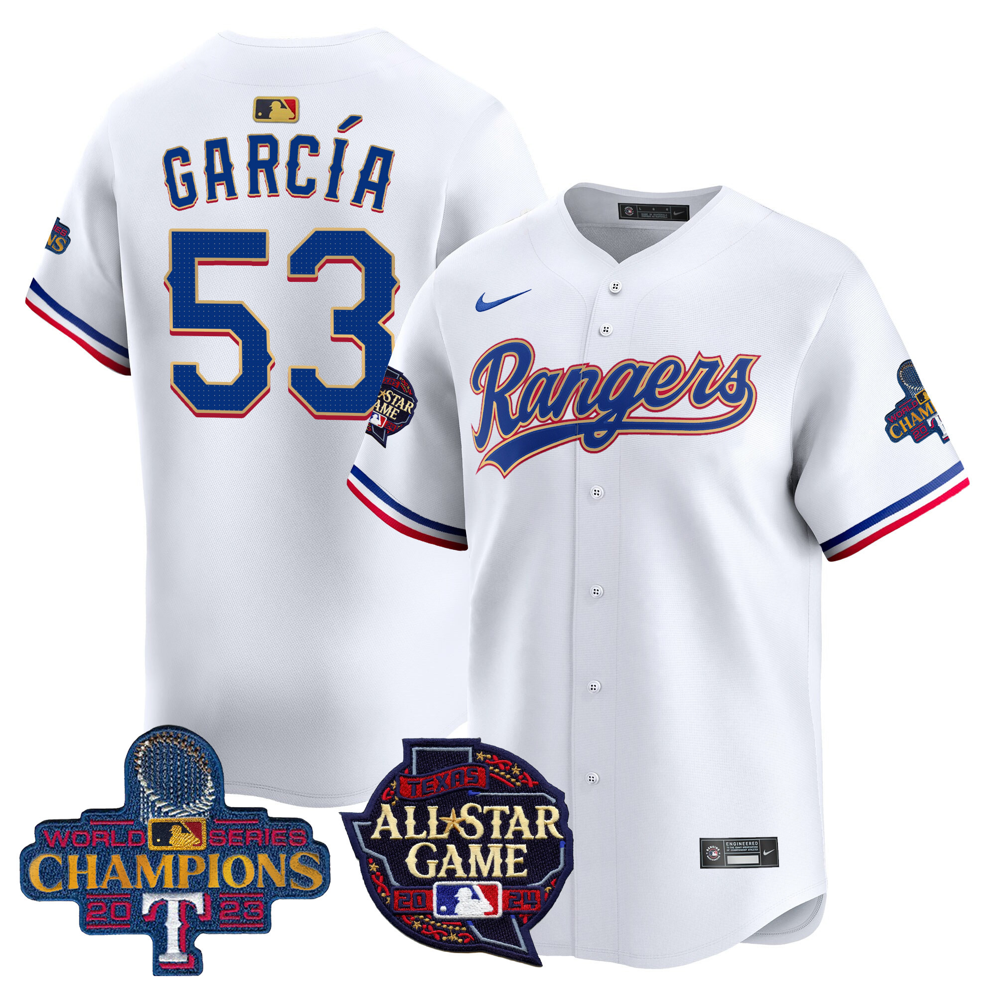 Men's Texas Rangers 2024 All Star Game Patch Vapor Premier Limited Jersey - All Stitched