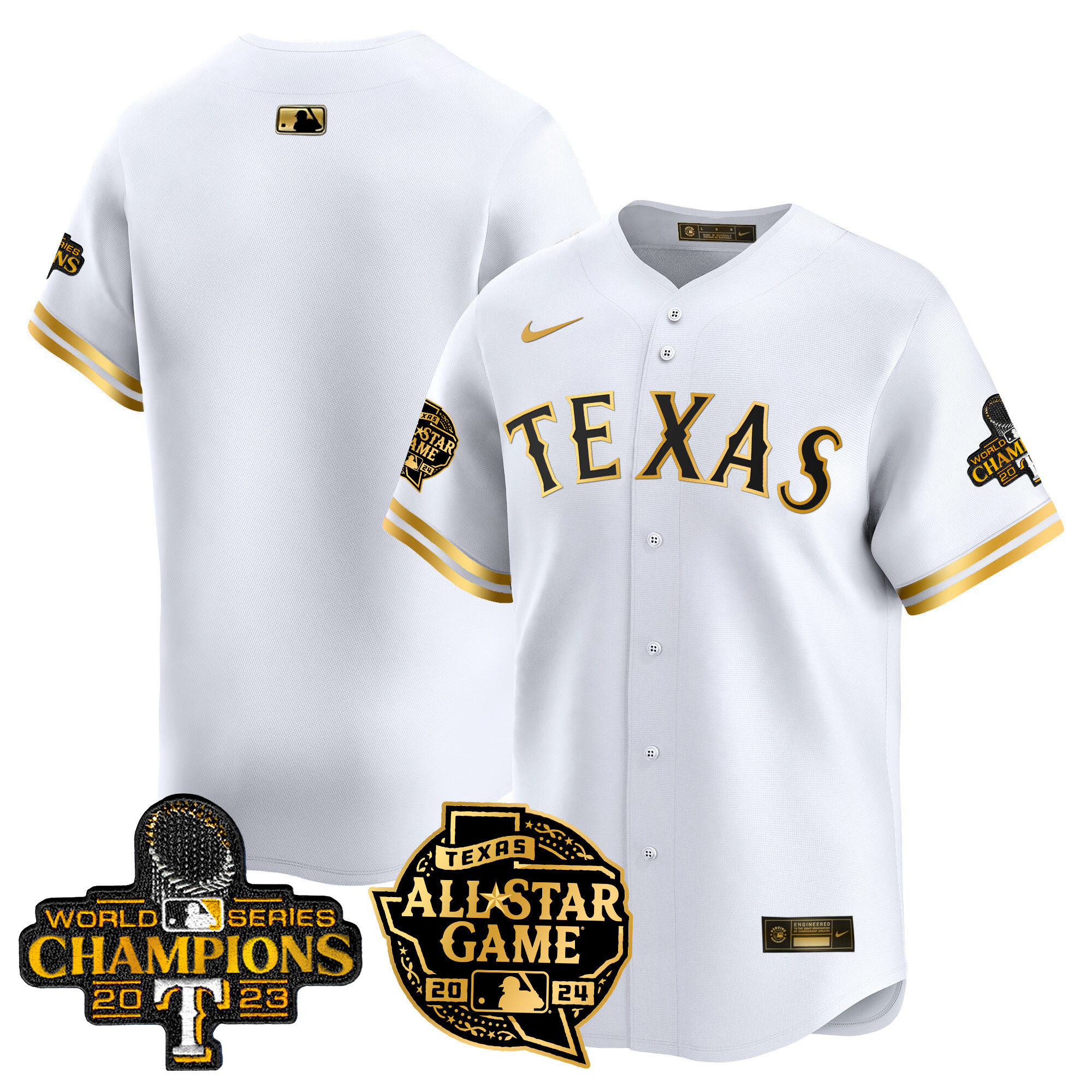 Men's Texas Rangers 2024 All Star Game Patch Vapor Premier Limited Jersey - All Stitched