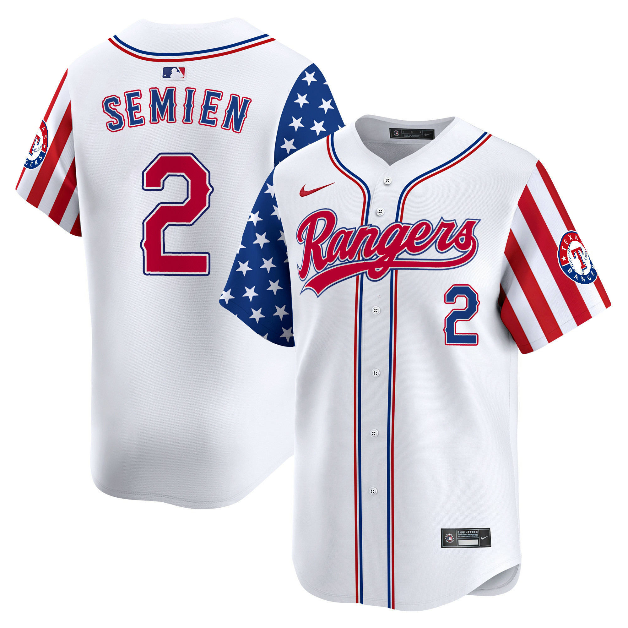 Men's Texas Rangers 2024 Independence Day Vapor Premier Limited Jersey - All Stitched