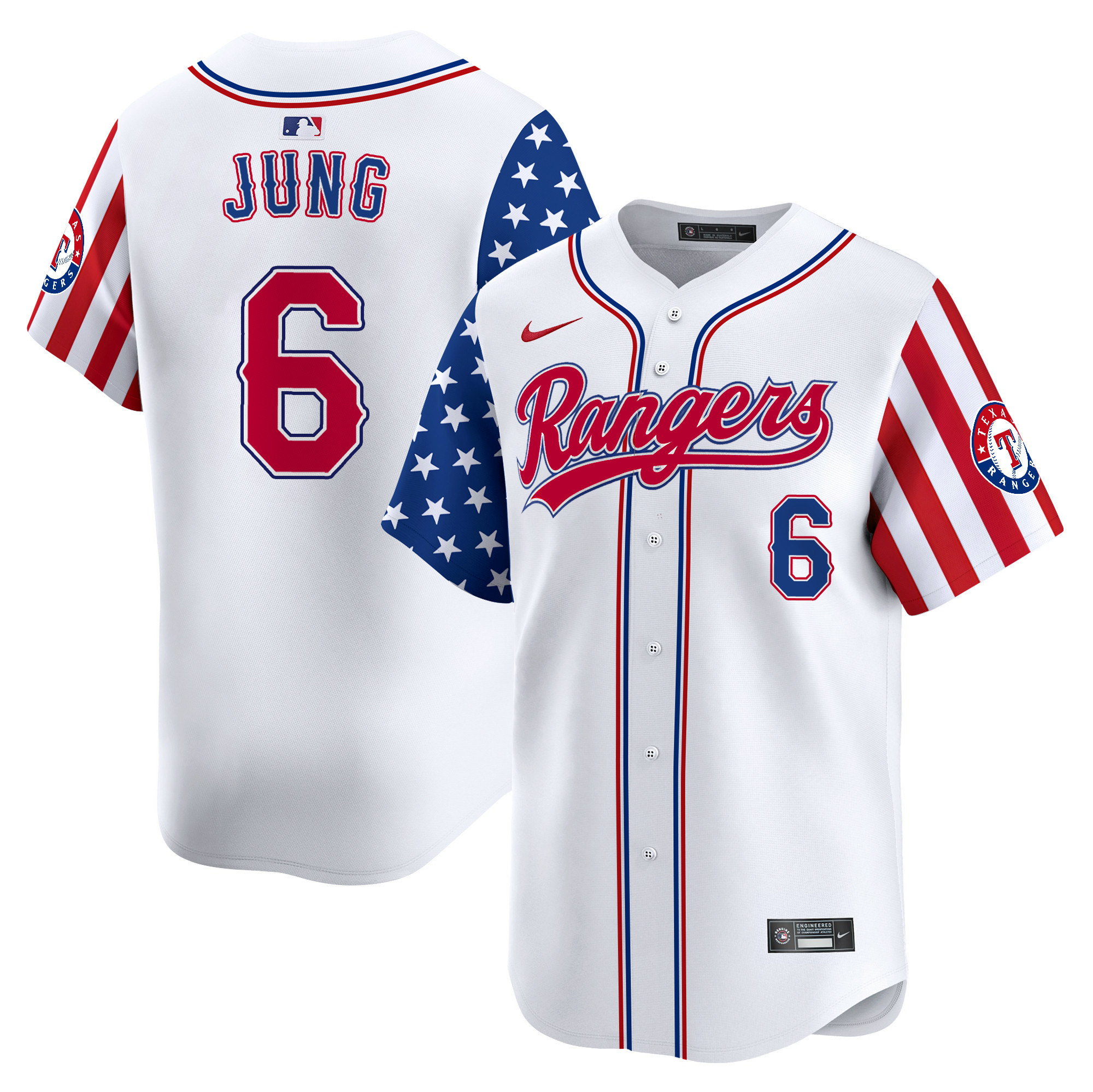 Men's Texas Rangers 2024 Independence Day Vapor Premier Limited Jersey - All Stitched