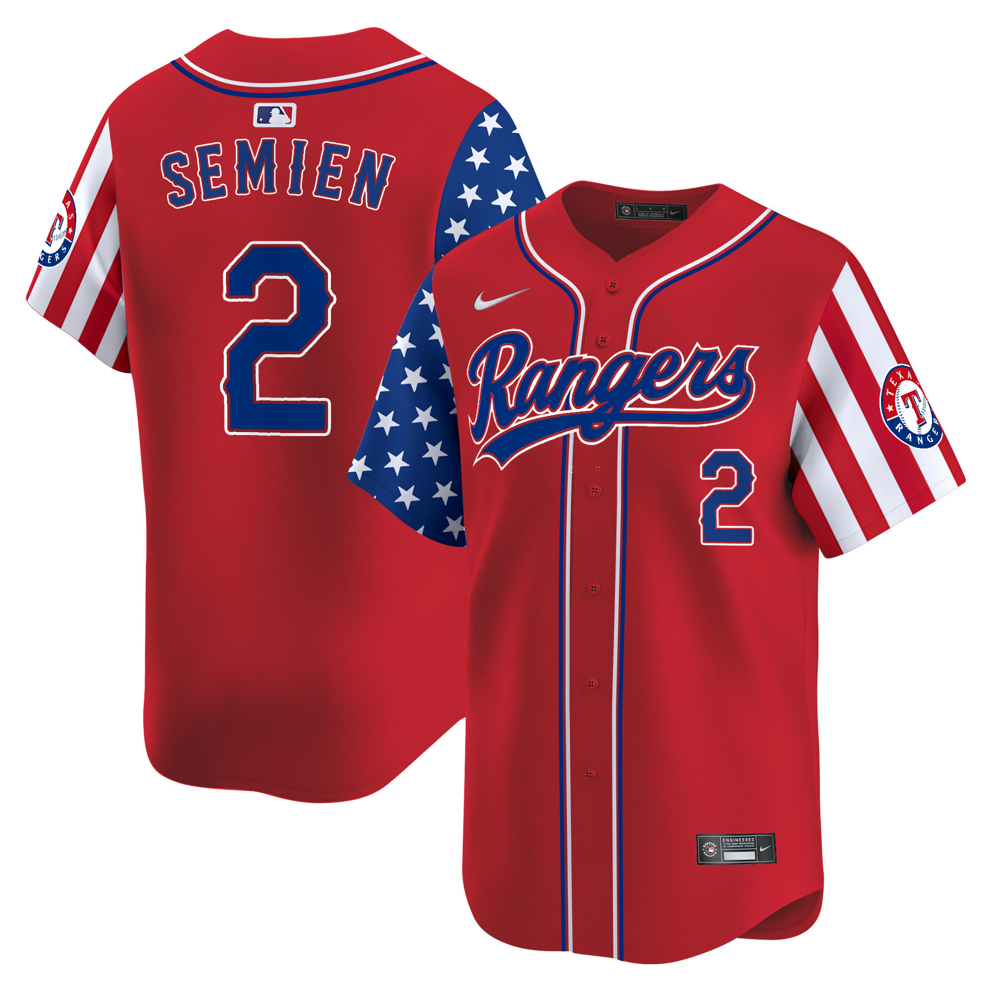Men's Texas Rangers 2024 Independence Day Vapor Premier Limited Jersey - All Stitched