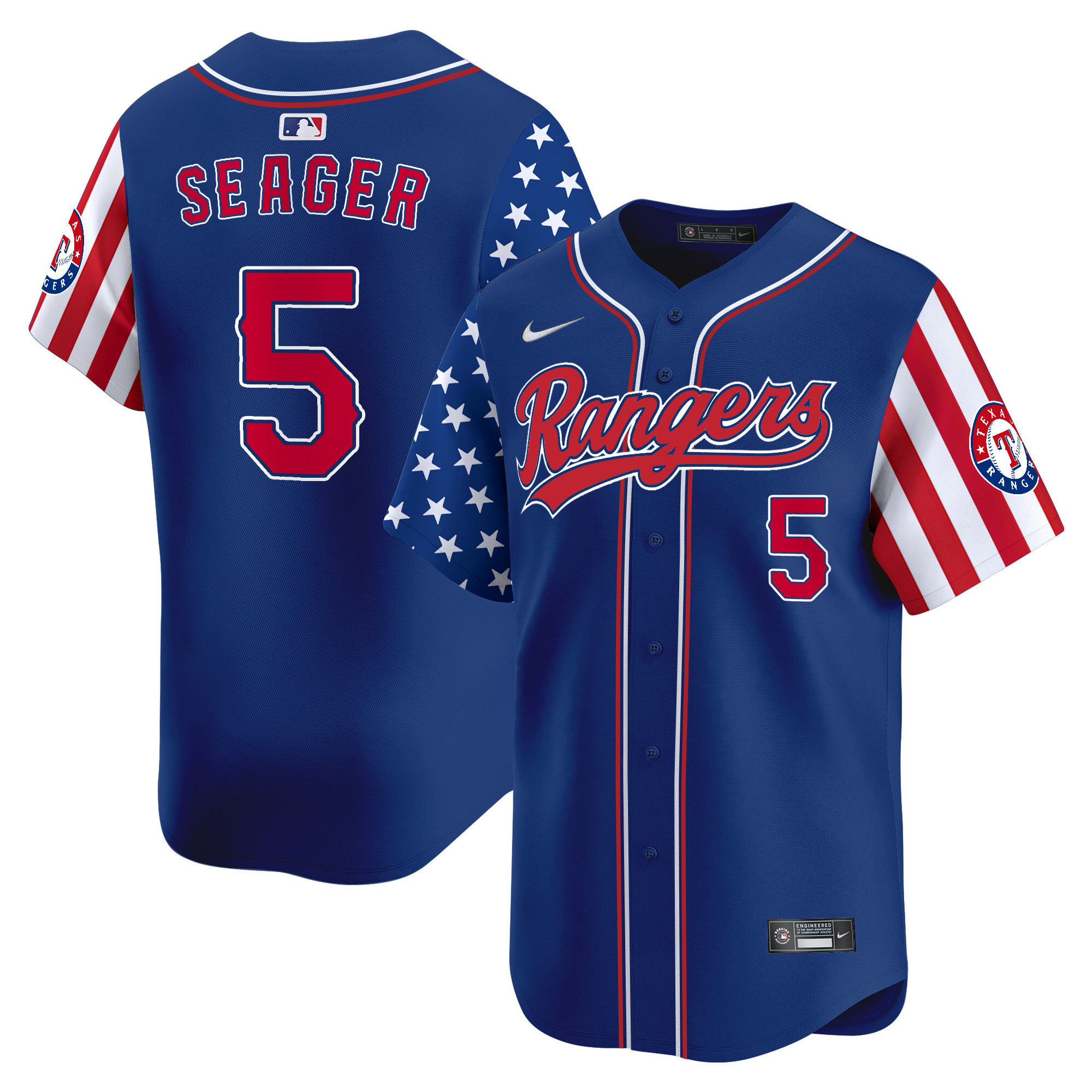 Men's Texas Rangers 2024 Independence Day Vapor Premier Limited Jersey - All Stitched