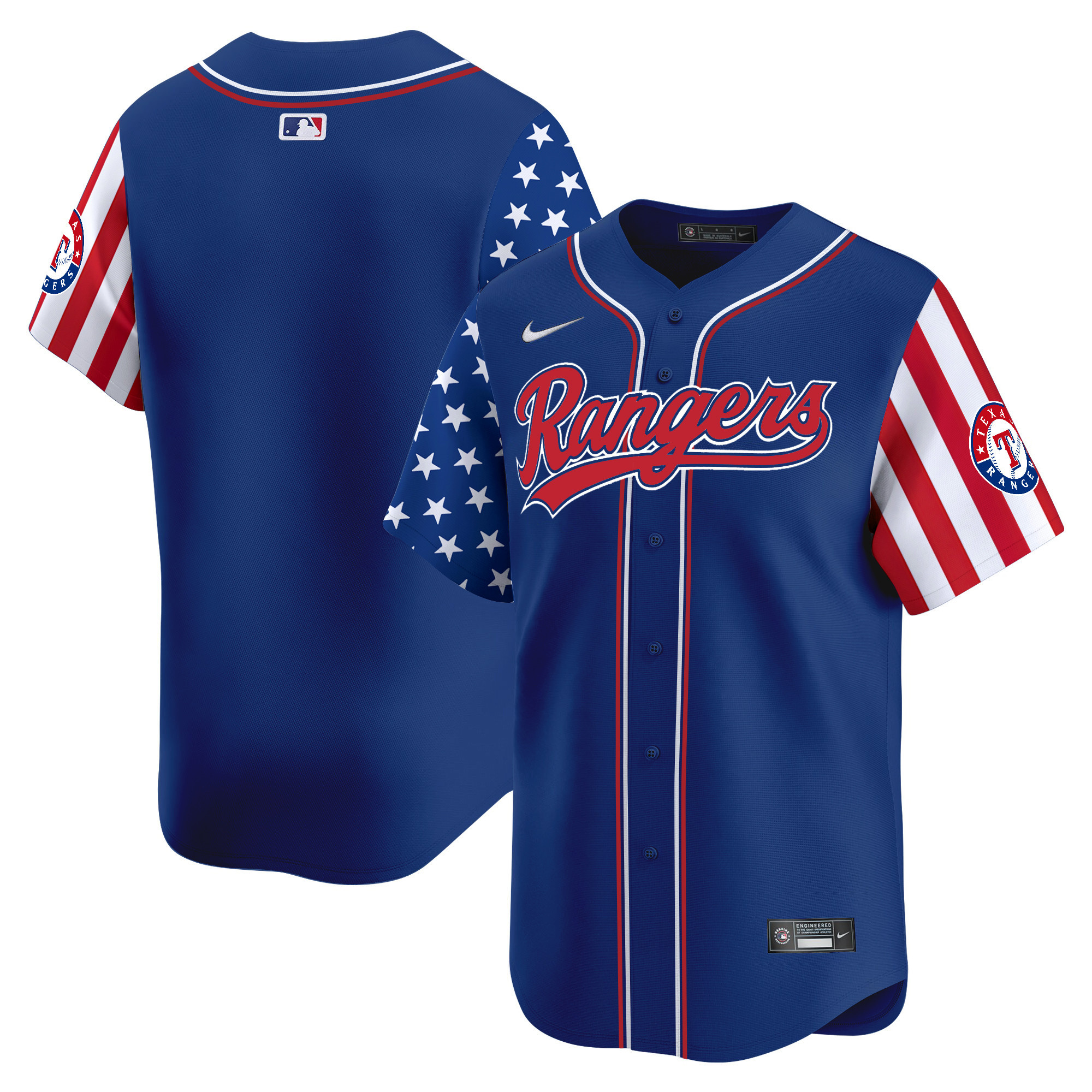 Men's Texas Rangers 2024 Independence Day Vapor Premier Limited Jersey - All Stitched