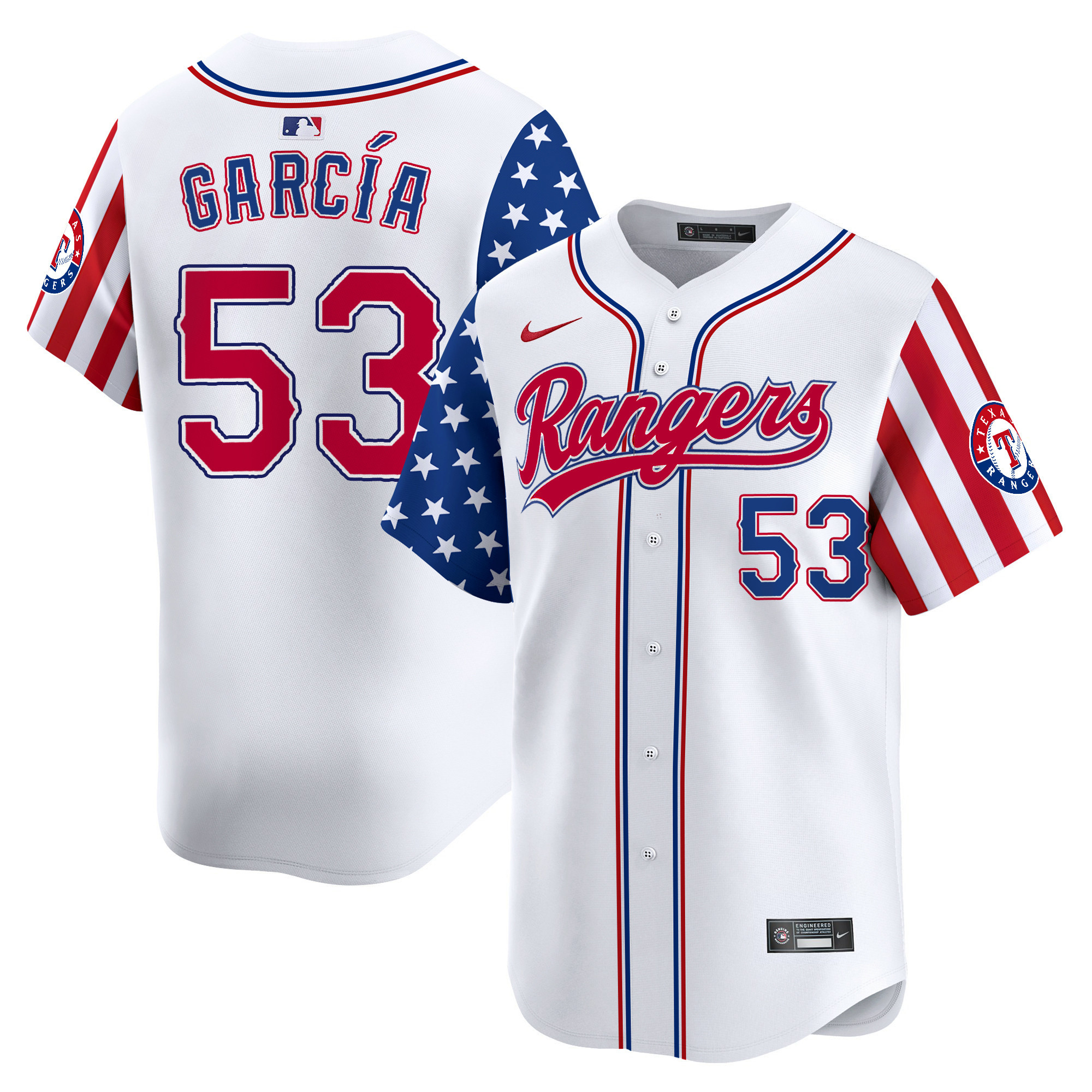 Men's Texas Rangers 2024 Independence Day Vapor Premier Limited Jersey - All Stitched