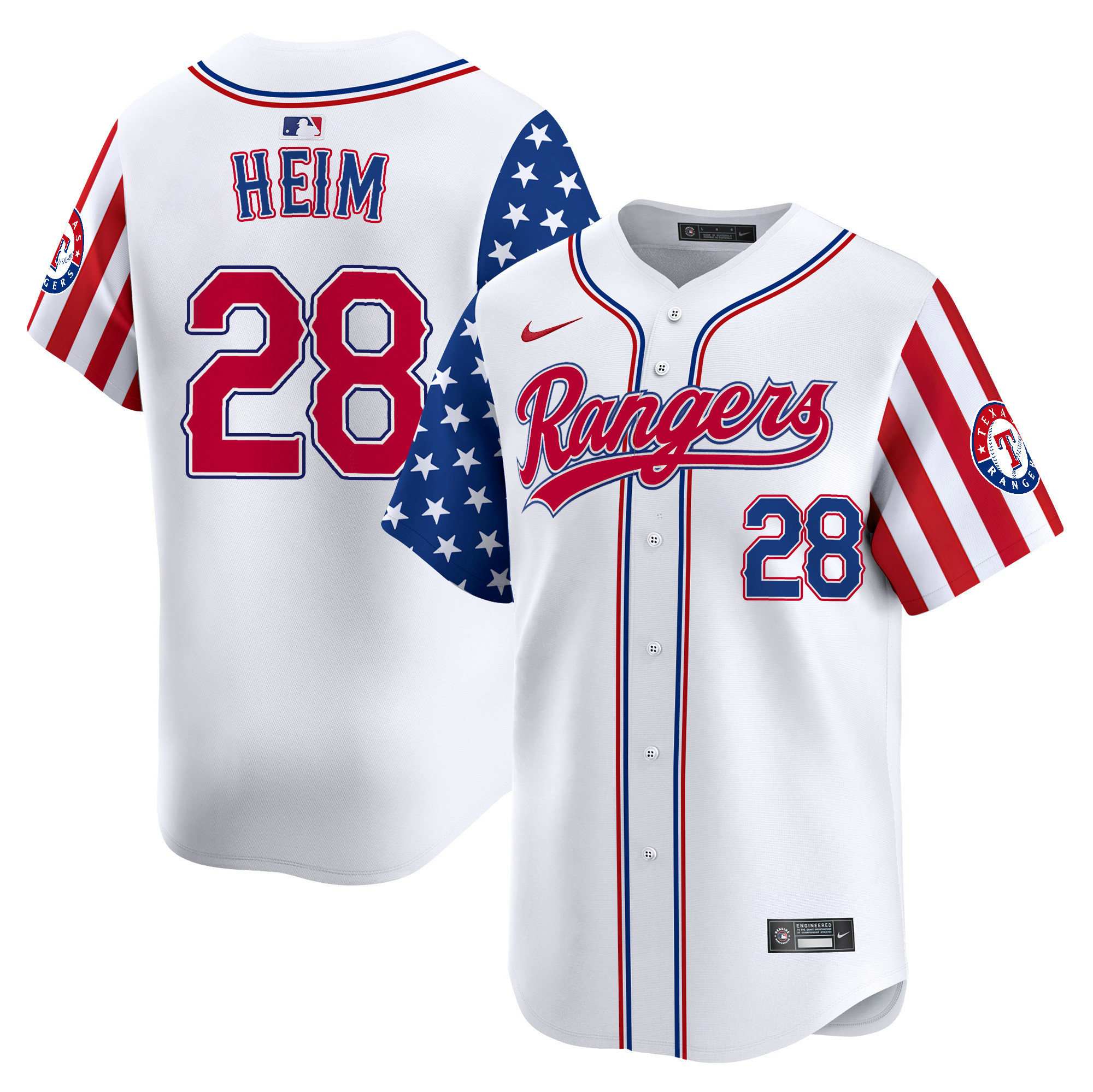 Men's Texas Rangers 2024 Independence Day Vapor Premier Limited Jersey - All Stitched