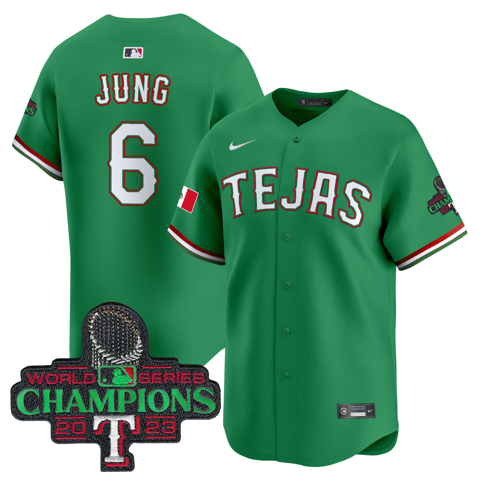 Men's Texas Rangers Mexico Champions Patch Vapor Premier Limited Jersey - All Stitched