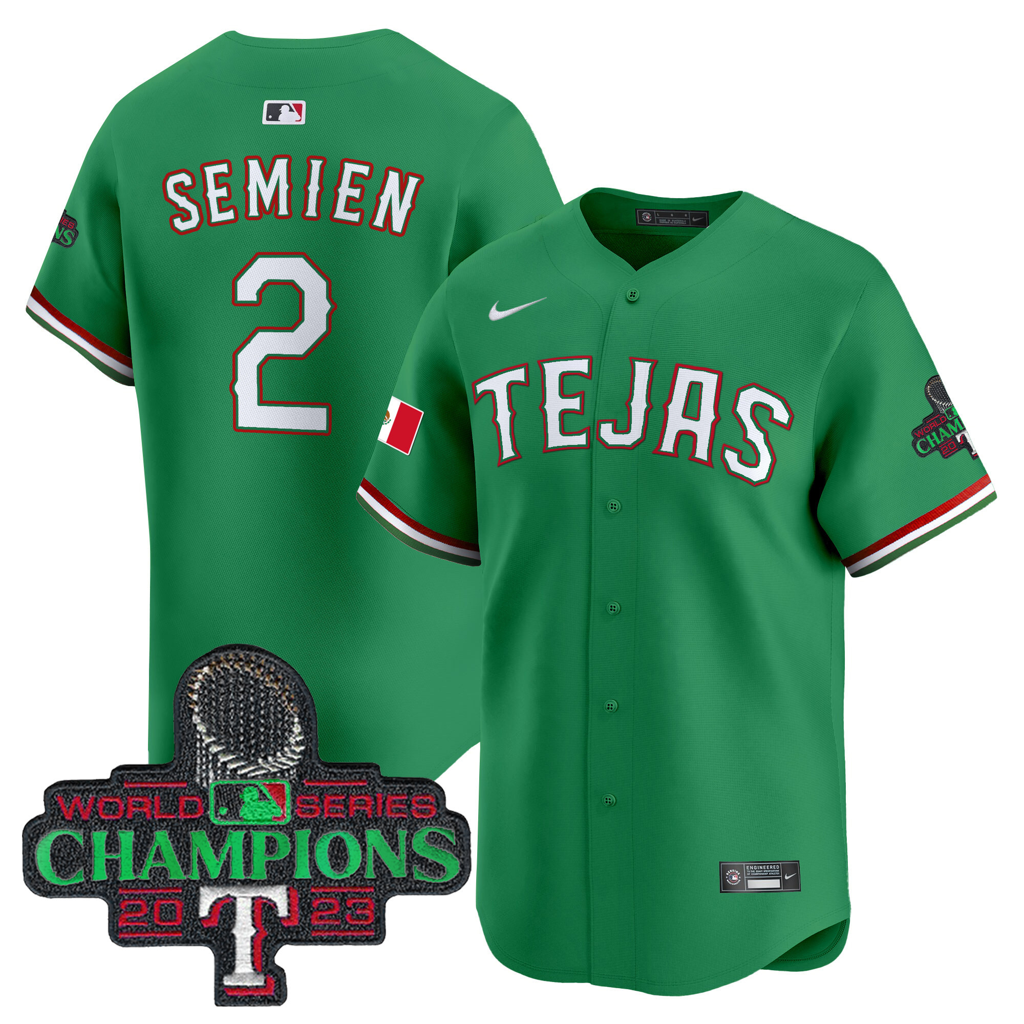 Men's Texas Rangers Mexico Champions Patch Vapor Premier Limited Jersey - All Stitched