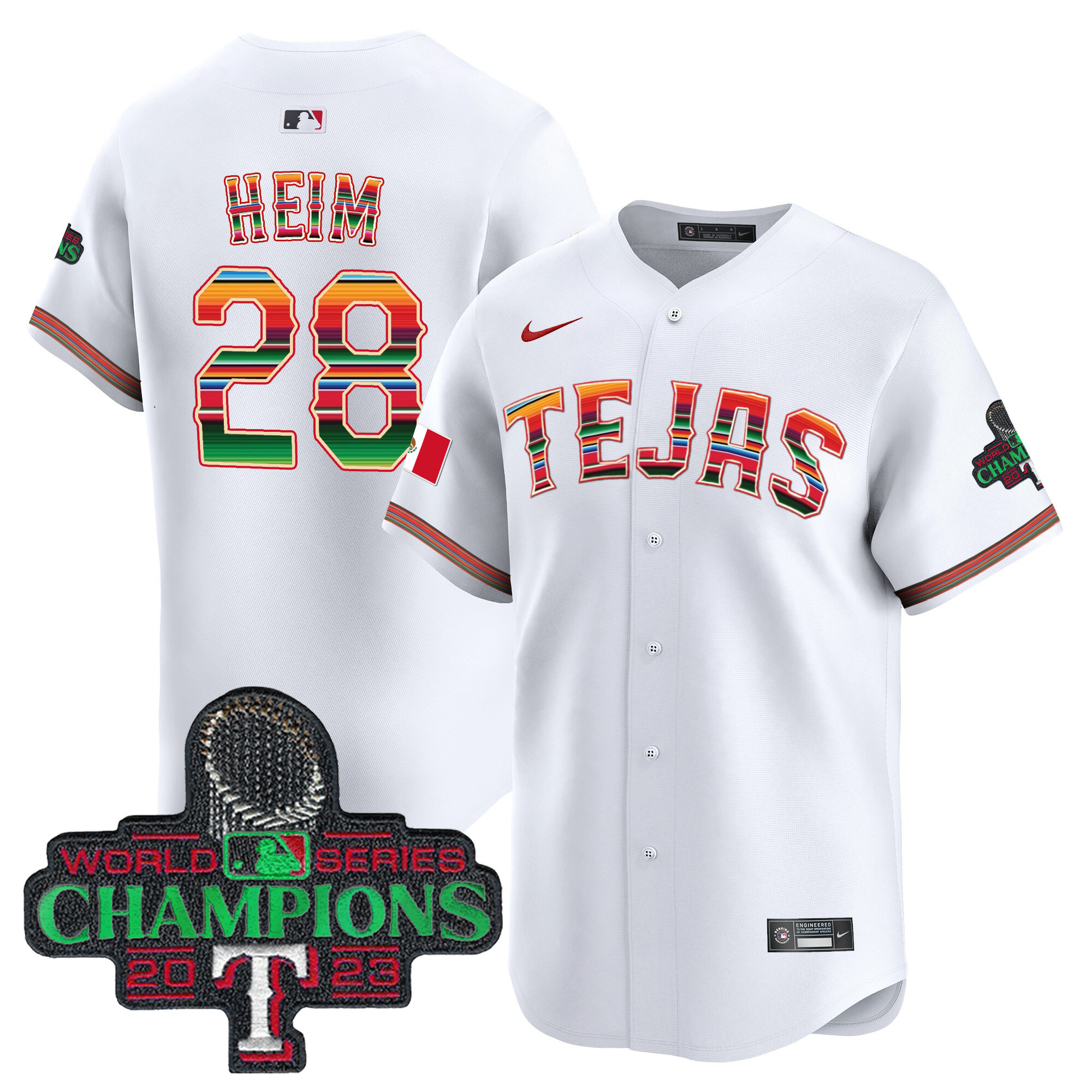 Men's Texas Rangers Mexico Champions Patch Vapor Premier Limited Jersey - All Stitched