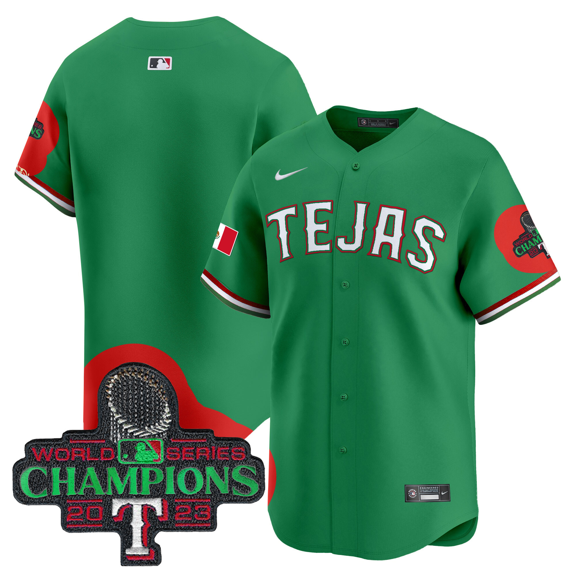 Men's Texas Rangers Mexico Champions Patch Vapor Premier Limited Jersey - All Stitched