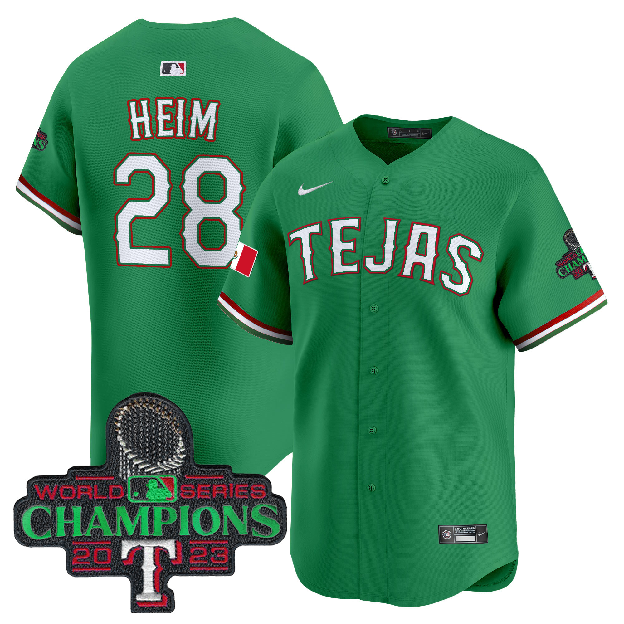 Men's Texas Rangers Mexico Champions Patch Vapor Premier Limited Jersey - All Stitched