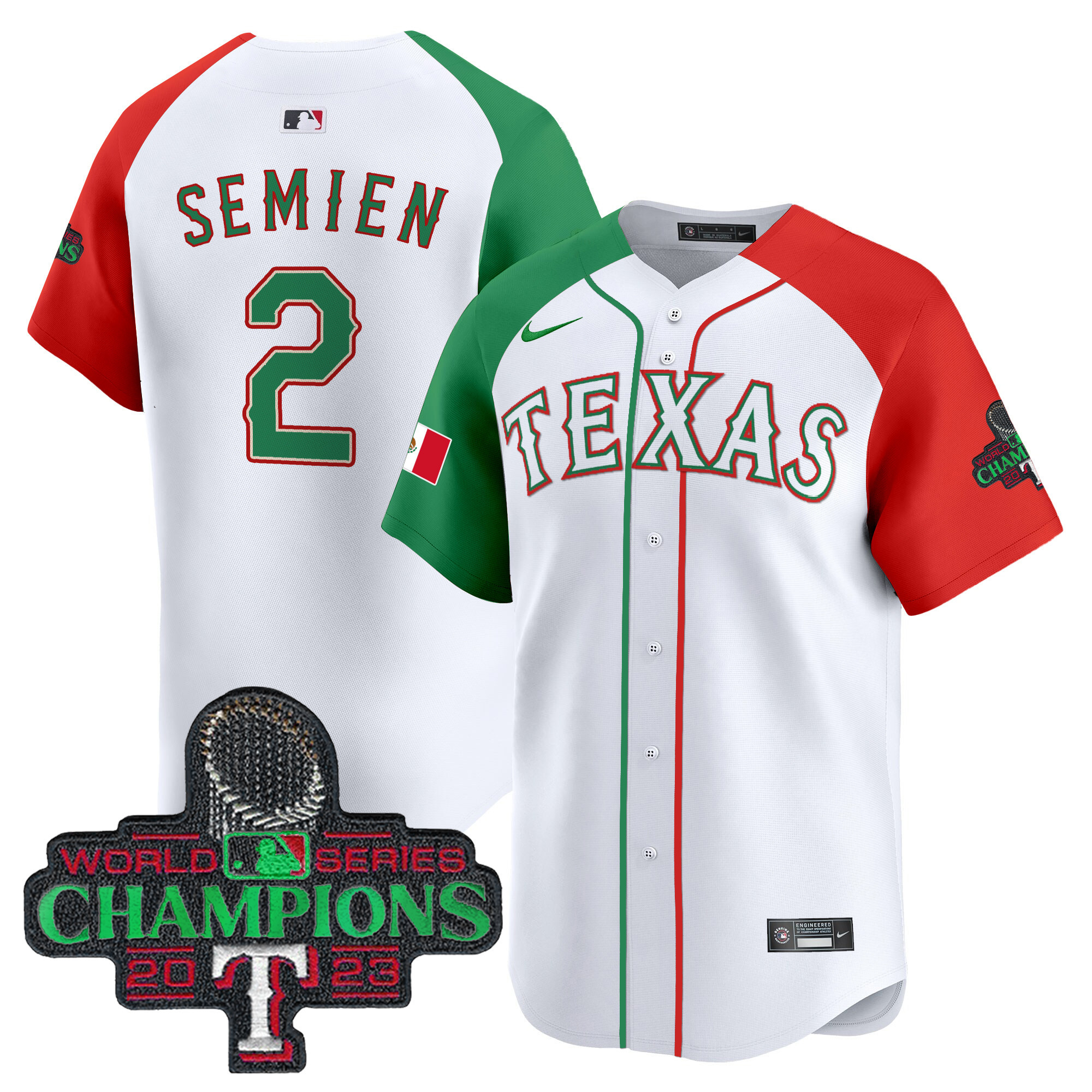 Men's Texas Rangers Mexico Champions Patch Vapor Premier Limited Jersey - All Stitched