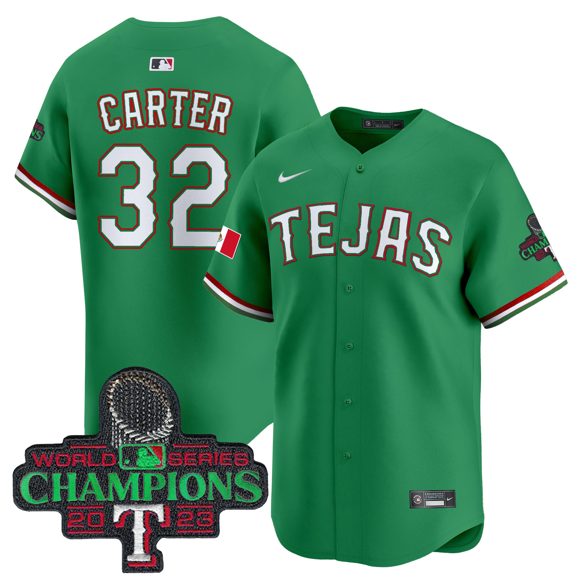 Men's Texas Rangers Mexico Champions Patch Vapor Premier Limited Jersey - All Stitched