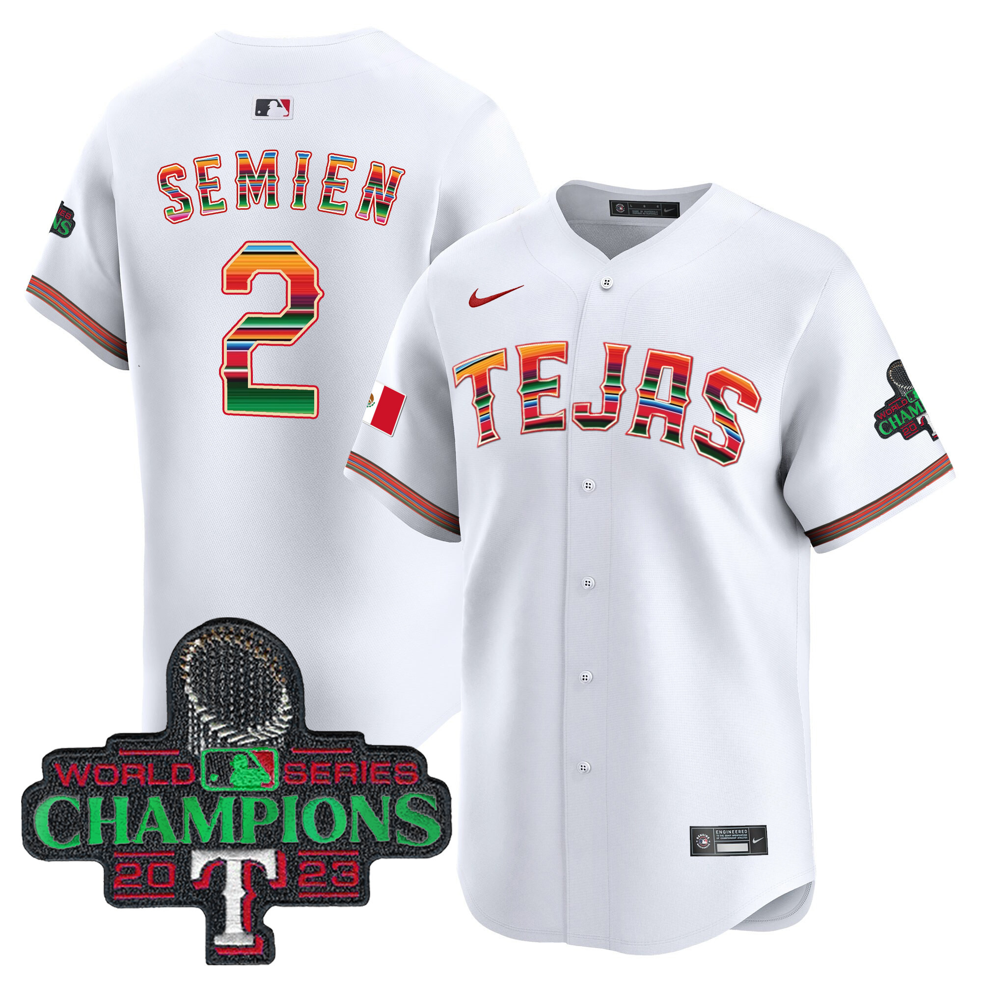 Men's Texas Rangers Mexico Champions Patch Vapor Premier Limited Jersey - All Stitched