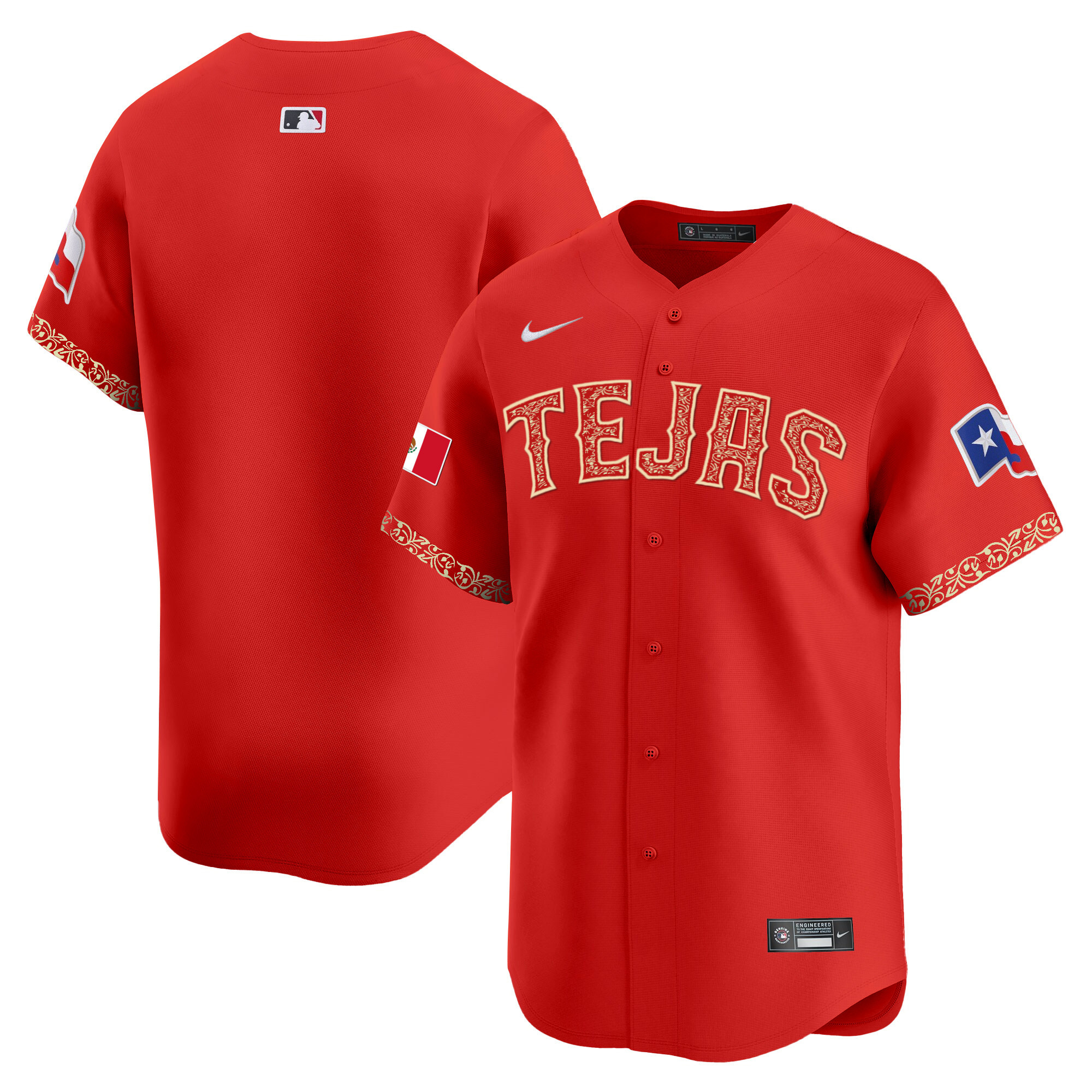 Men's Texas Rangers Mexico Champions Patch Vapor Premier Limited Jersey - All Stitched
