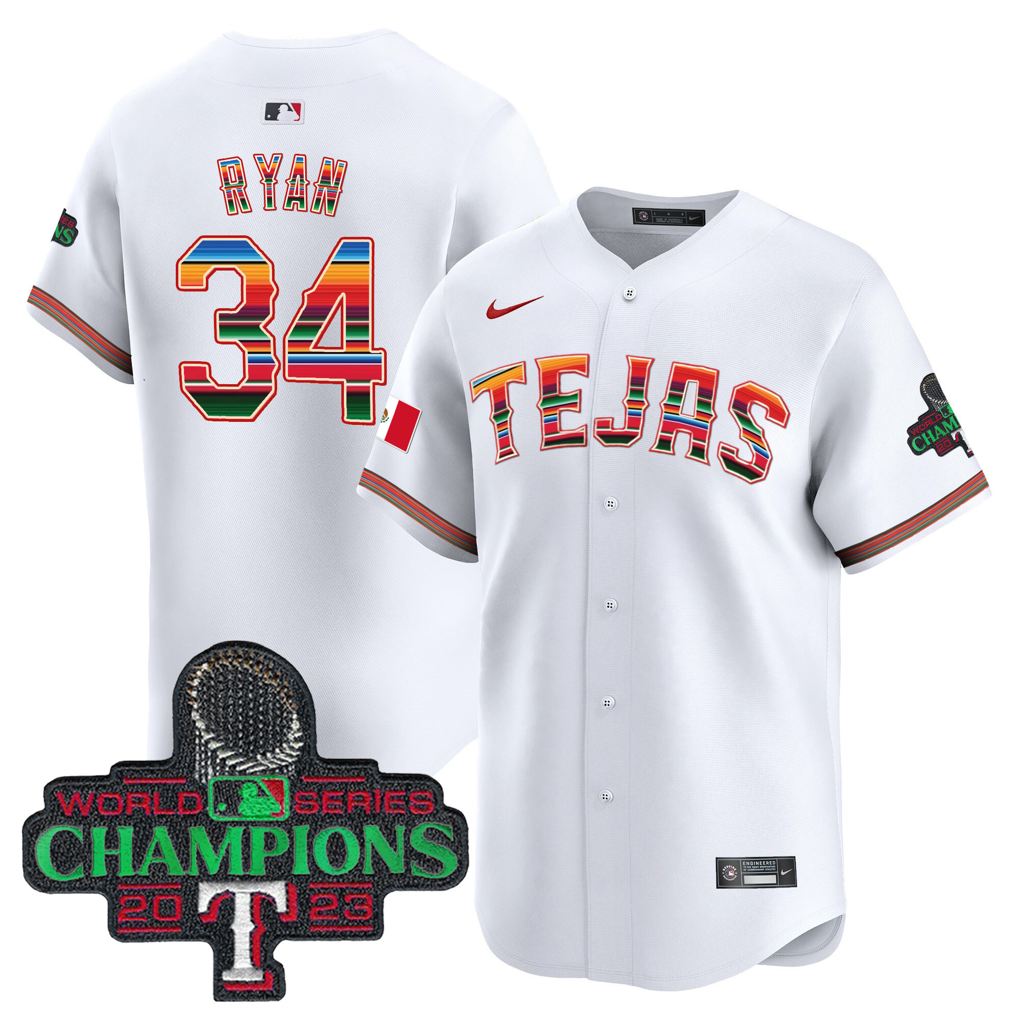 Men's Texas Rangers Mexico Champions Patch Vapor Premier Limited Jersey - All Stitched