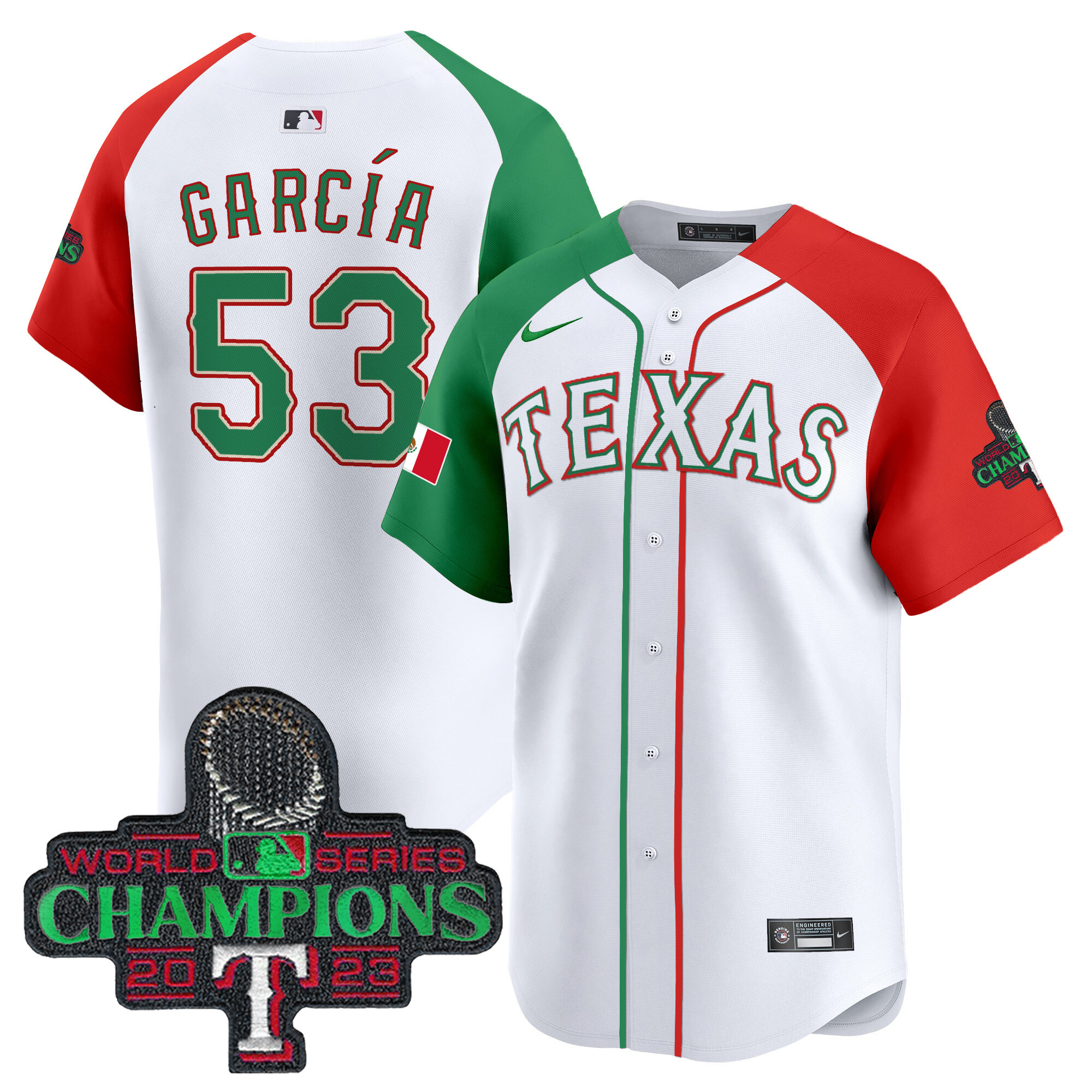 Men's Texas Rangers Mexico Champions Patch Vapor Premier Limited Jersey - All Stitched