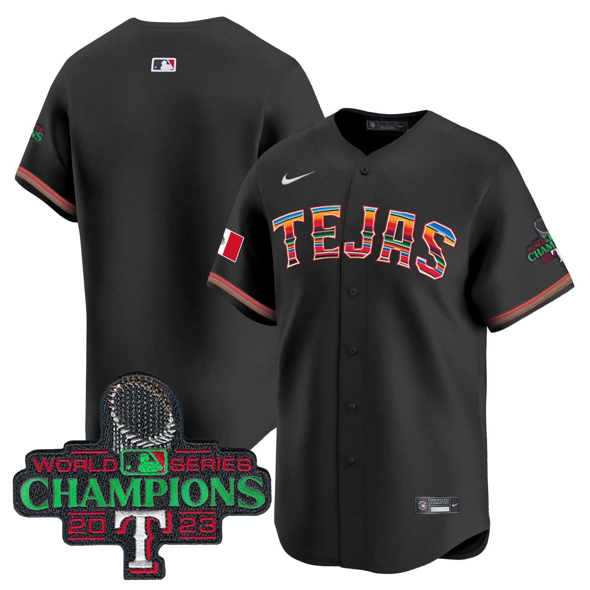 Men's Texas Rangers Mexico Champions Patch Vapor Premier Limited Jersey - All Stitched