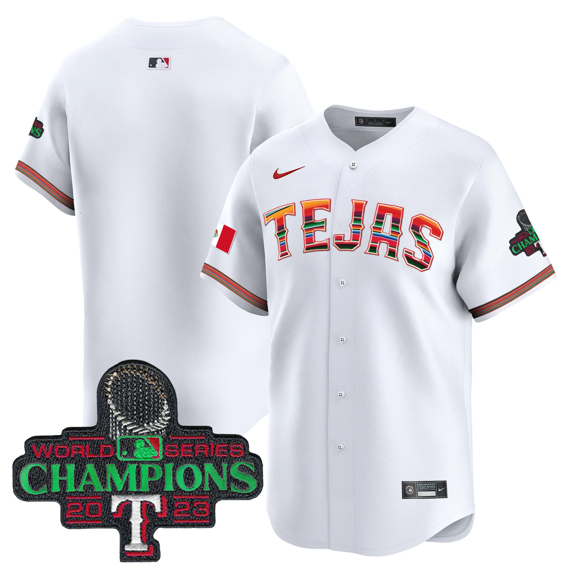 Men's Texas Rangers Mexico Champions Patch Vapor Premier Limited Jersey - All Stitched