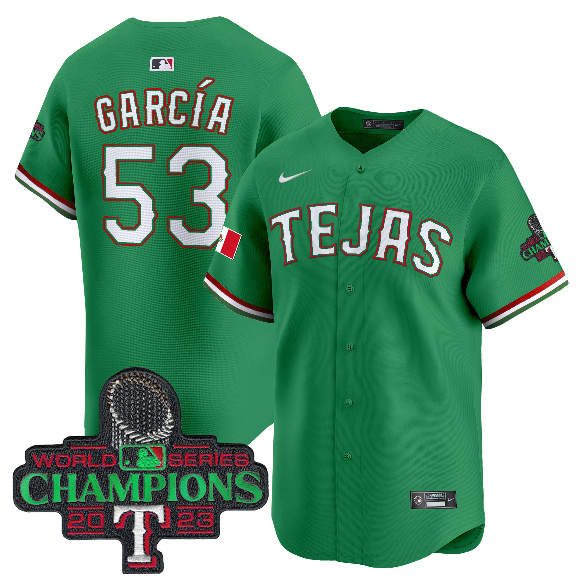 Men's Texas Rangers Mexico Champions Patch Vapor Premier Limited Jersey - All Stitched
