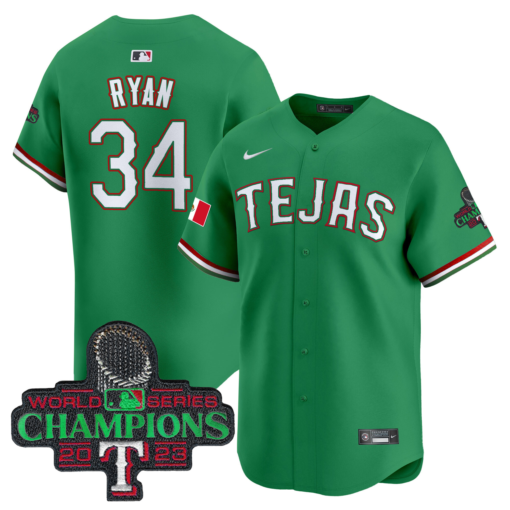 Men's Texas Rangers Mexico Champions Patch Vapor Premier Limited Jersey - All Stitched