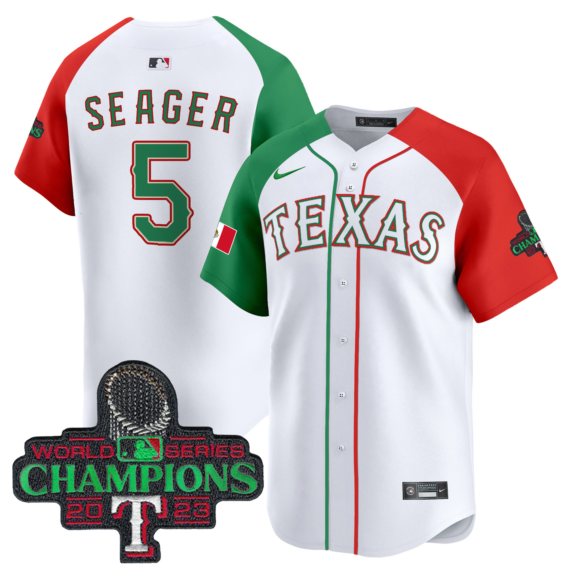 Men's Texas Rangers Mexico Champions Patch Vapor Premier Limited Jersey - All Stitched