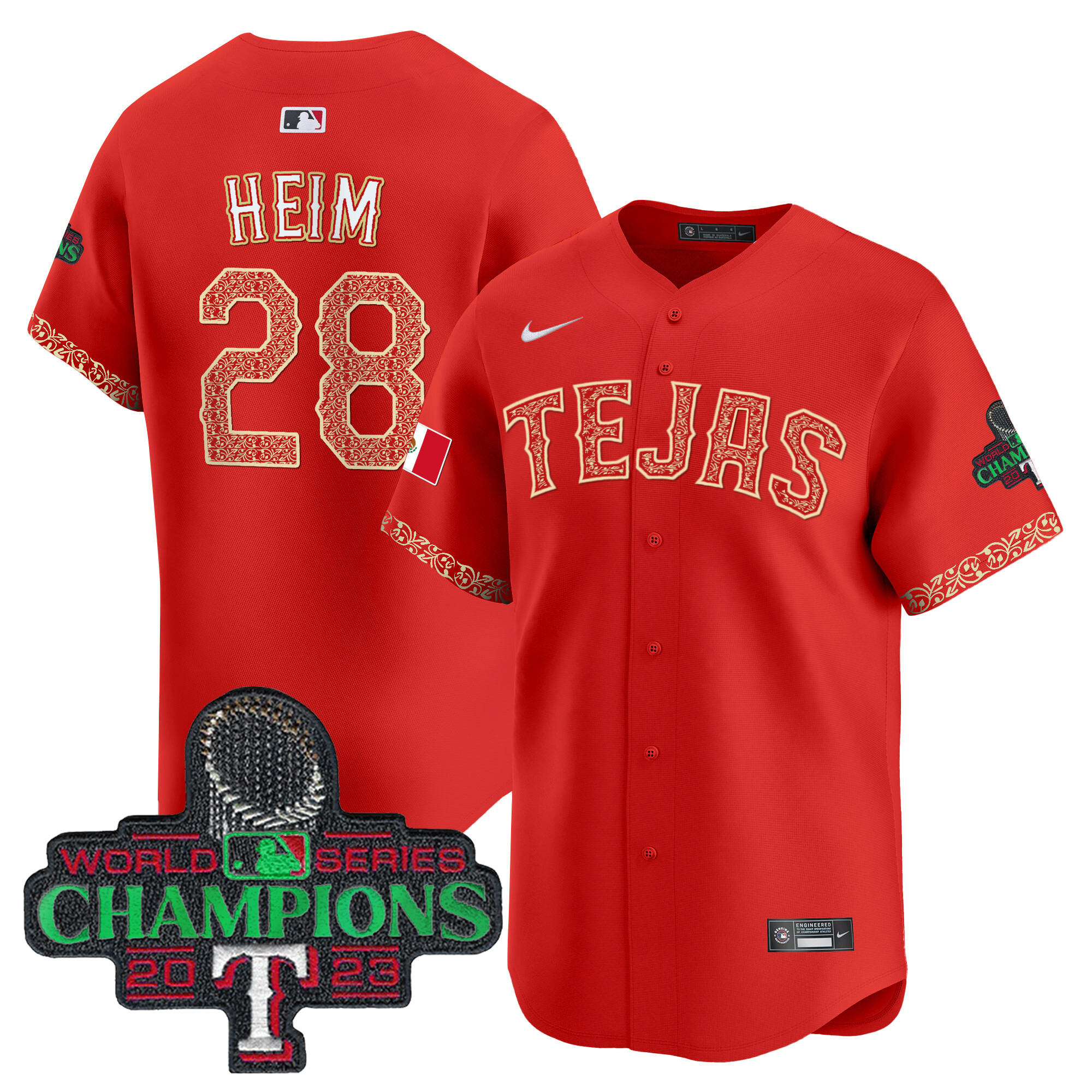 Men's Texas Rangers Mexico Champions Patch Vapor Premier Limited Jersey - All Stitched