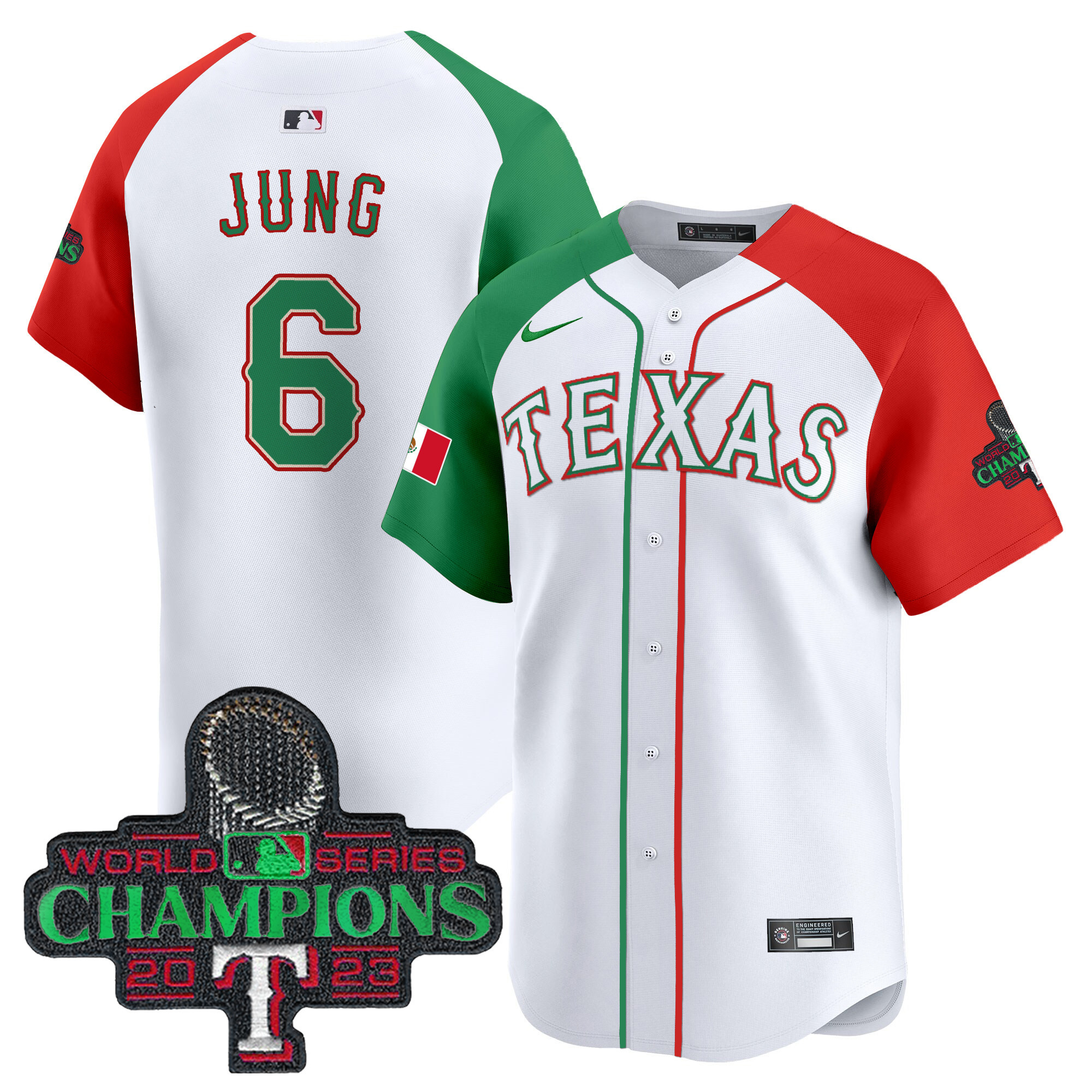 Men's Texas Rangers Mexico Champions Patch Vapor Premier Limited Jersey - All Stitched