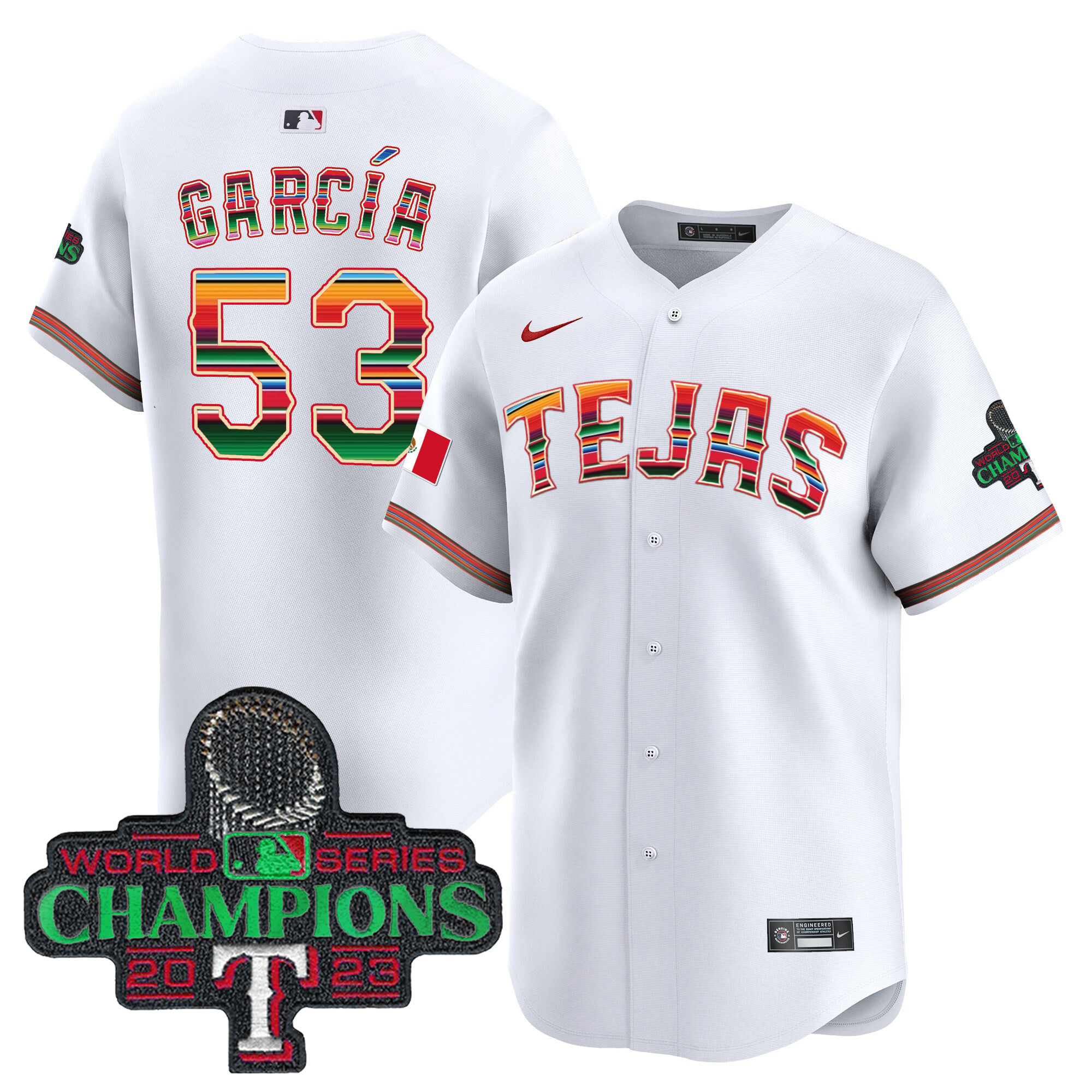 Men's Texas Rangers Mexico Champions Patch Vapor Premier Limited Jersey - All Stitched