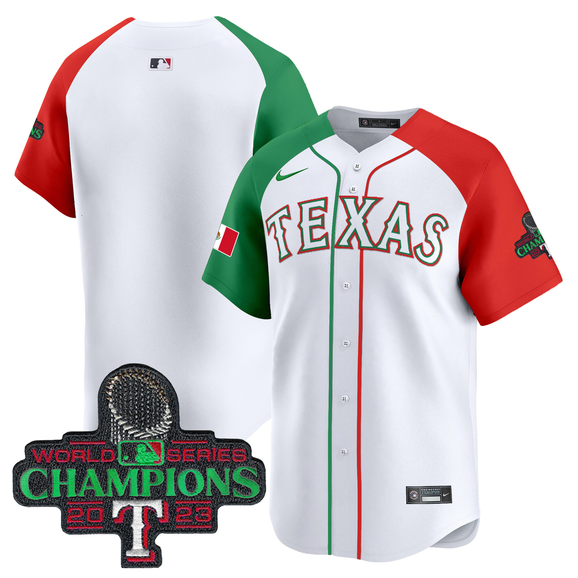 Men's Texas Rangers Mexico Champions Patch Vapor Premier Limited Jersey - All Stitched