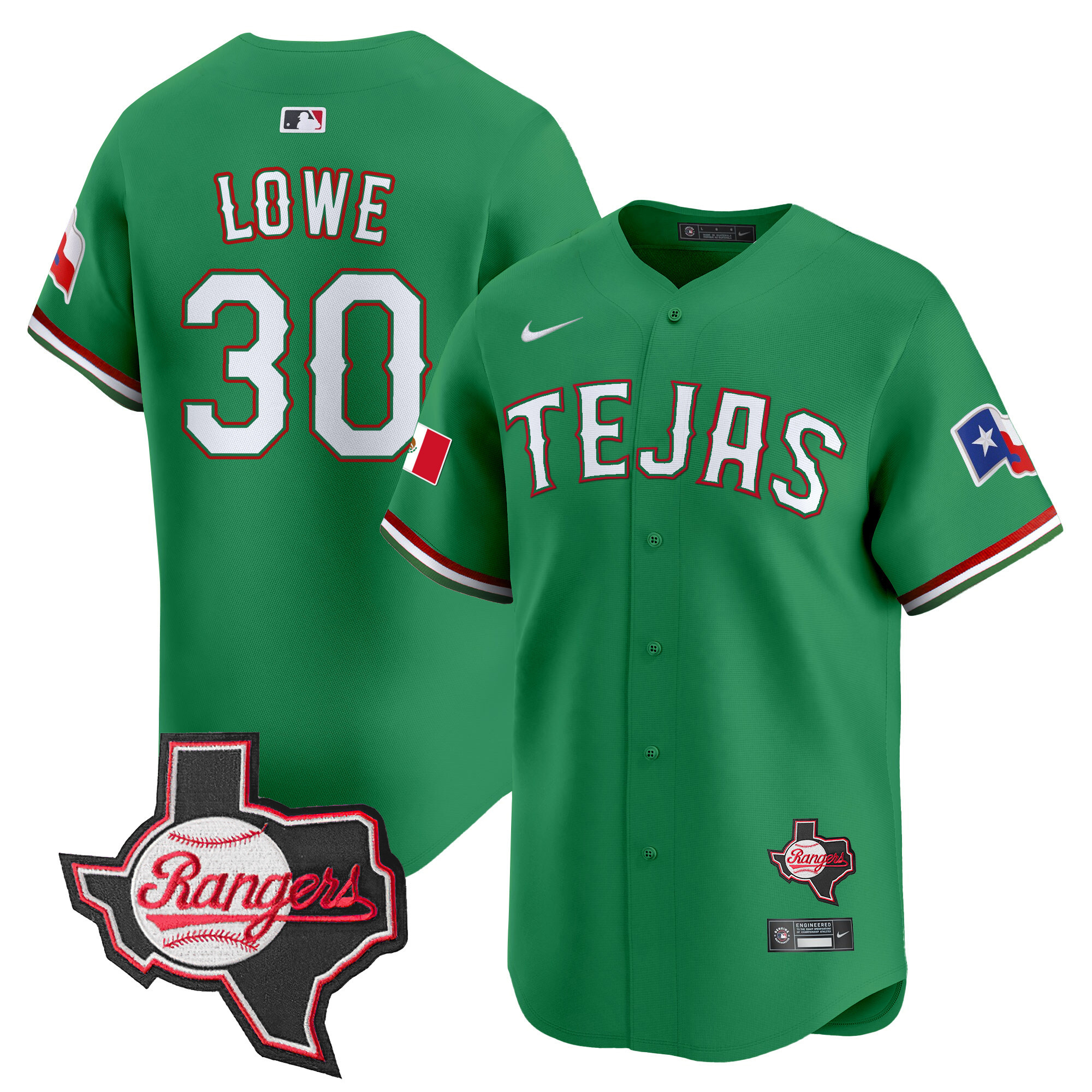 Men's Texas Rangers Mexico Texas Patch Vapor Premier Limited Jersey - All Stitched