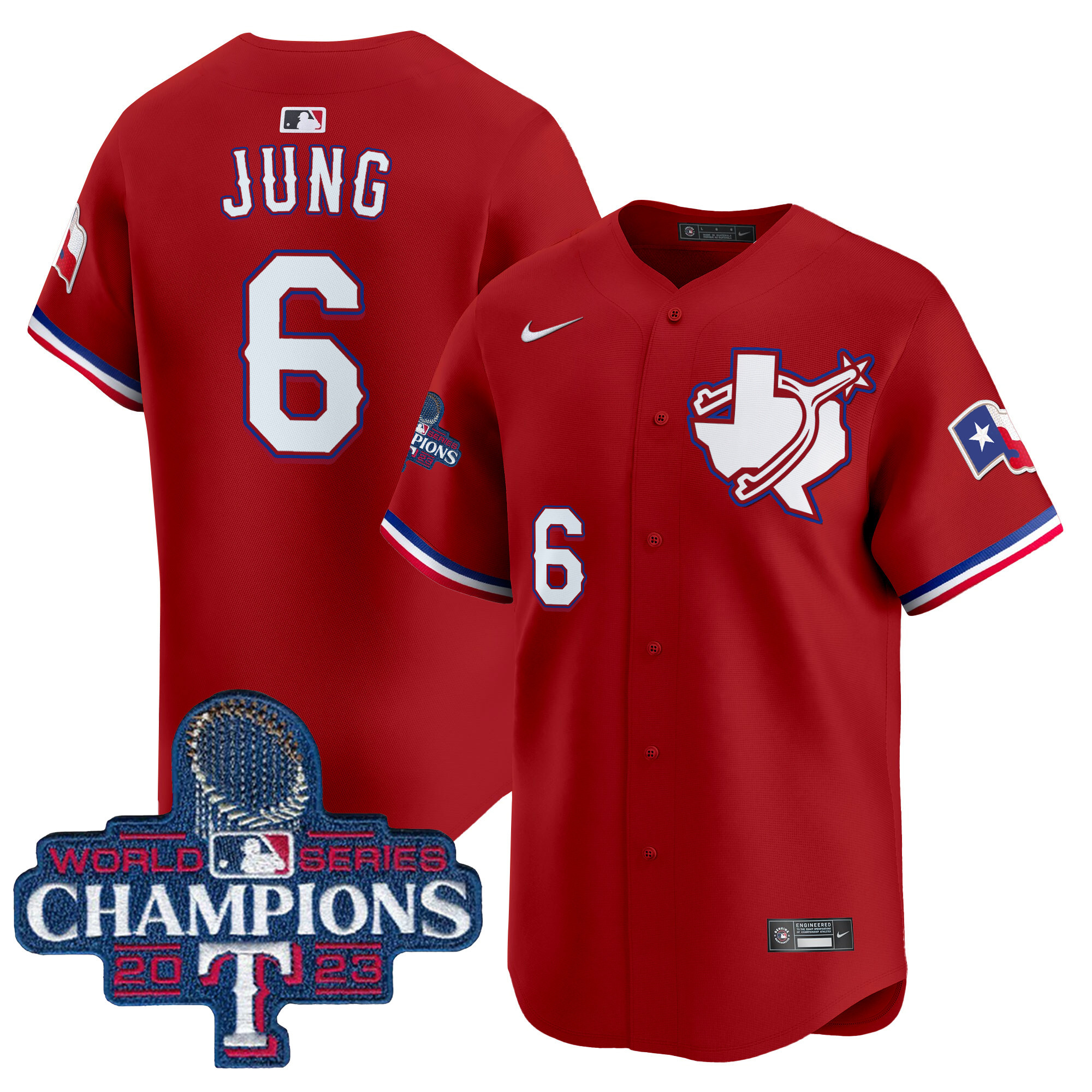 Men's Texas Rangers World Series Champions Vapor Premier Limited Jersey V3 - All Stitched