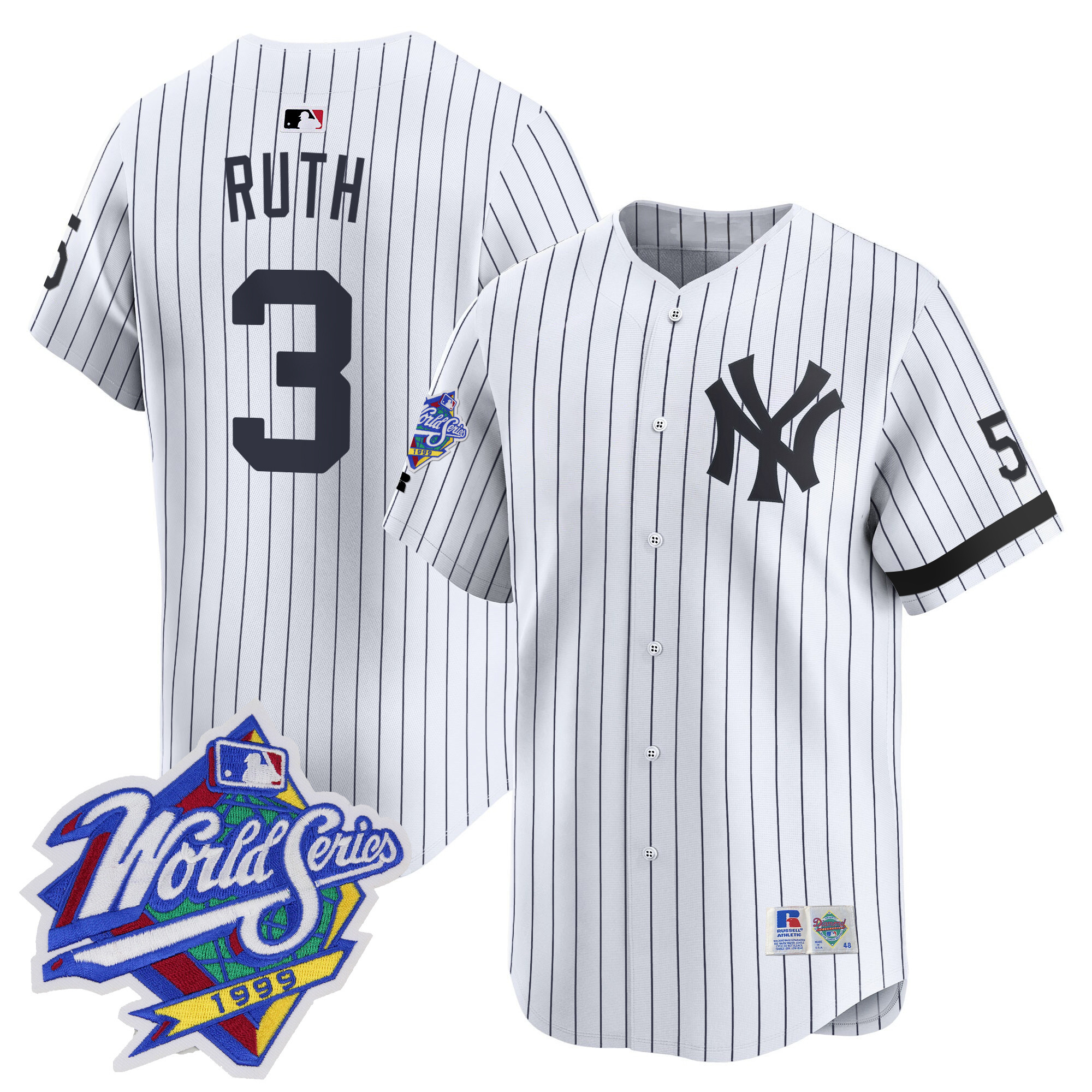 Men's Yankees 1999 Throwback Joe DiMaggio Patch Vapor Premier Limited Jersey - All Stitched