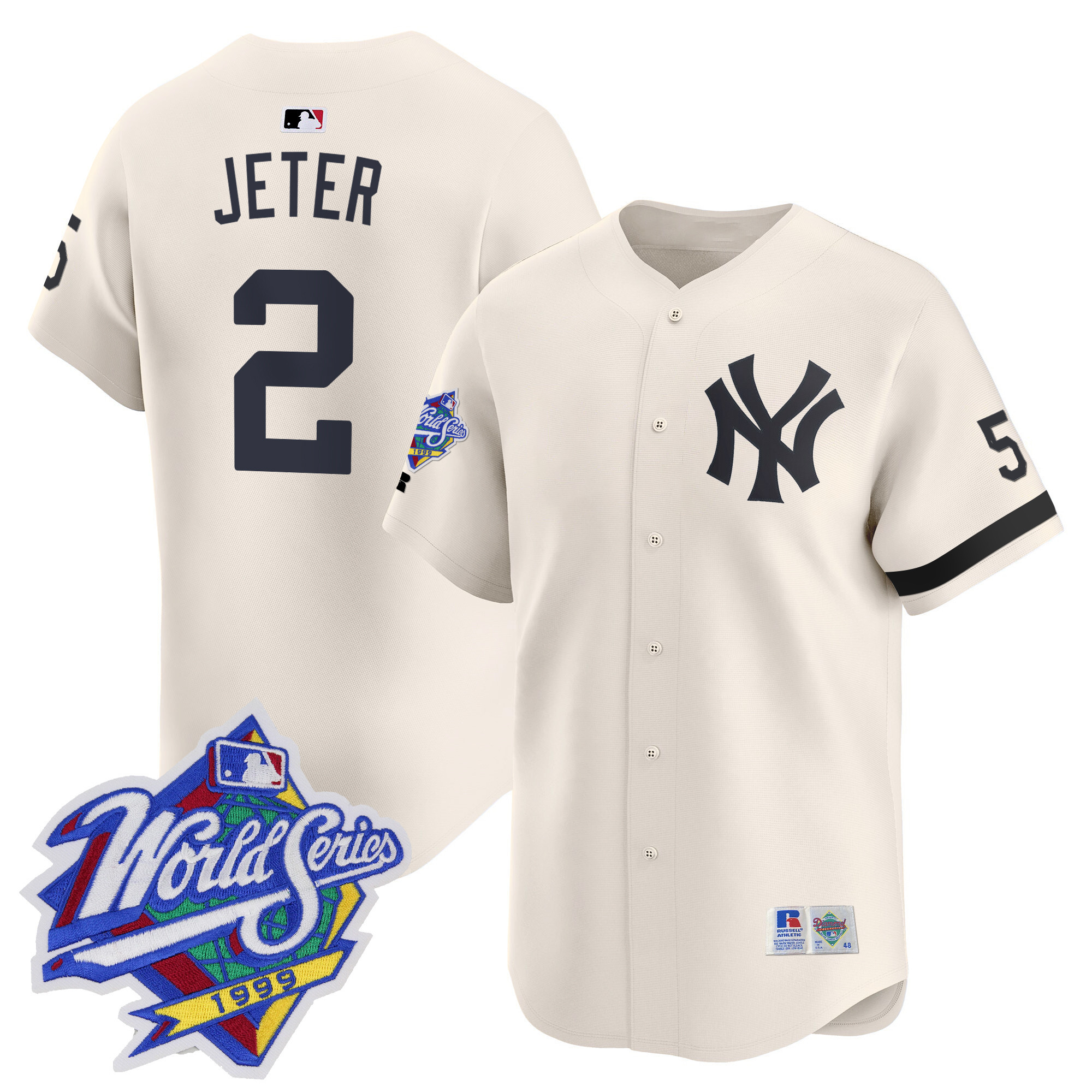 Men's Yankees 1999 Throwback Joe DiMaggio Patch Vapor Premier Limited Jersey - All Stitched