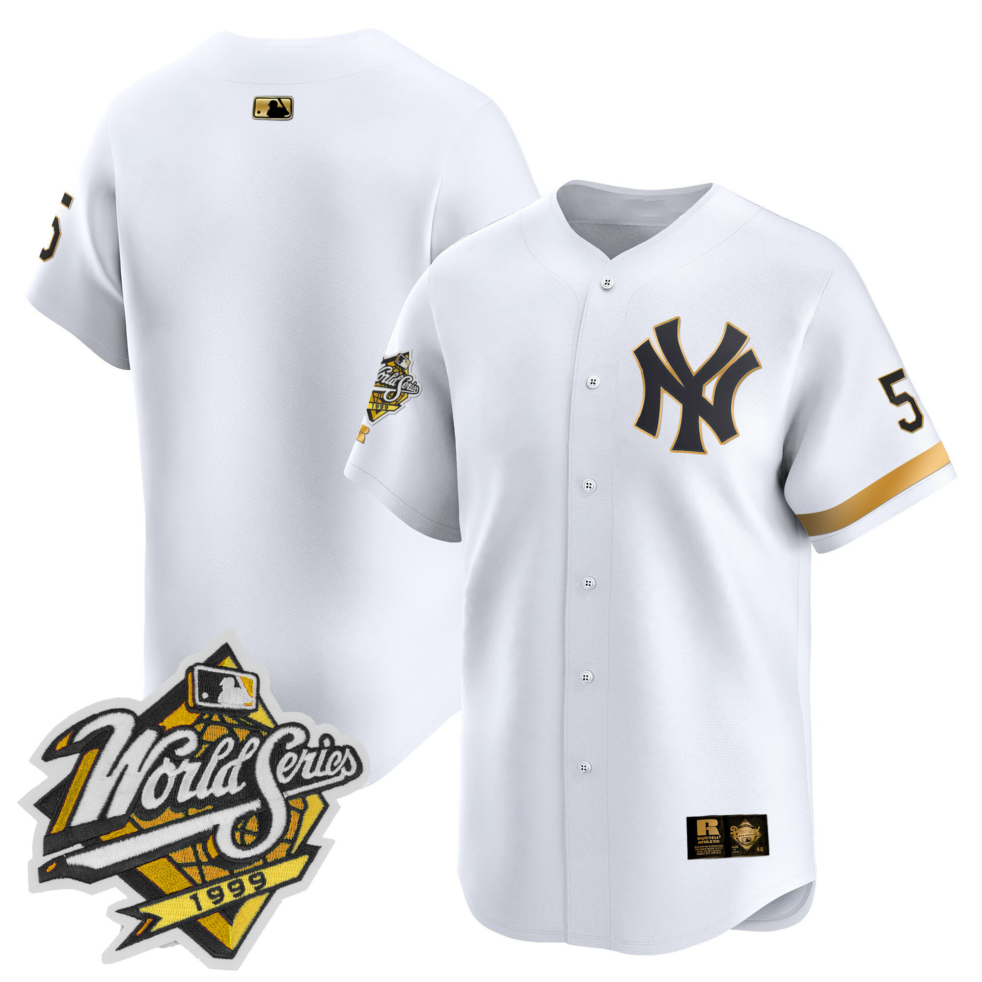 Men's Yankees 1999 Throwback Joe DiMaggio Patch Vapor Premier Limited Jersey - All Stitched