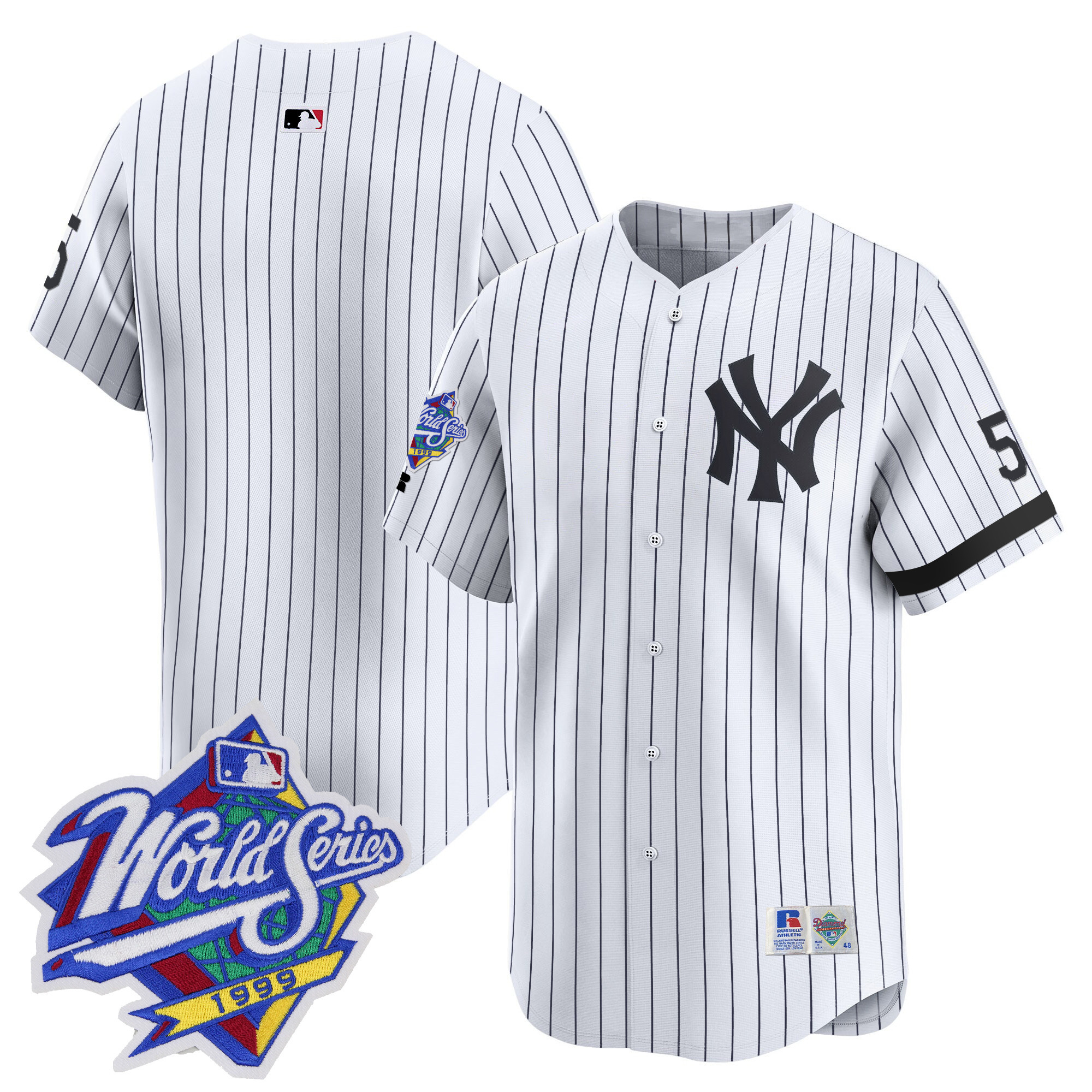 Men's Yankees 1999 Throwback Joe DiMaggio Patch Vapor Premier Limited Jersey - All Stitched