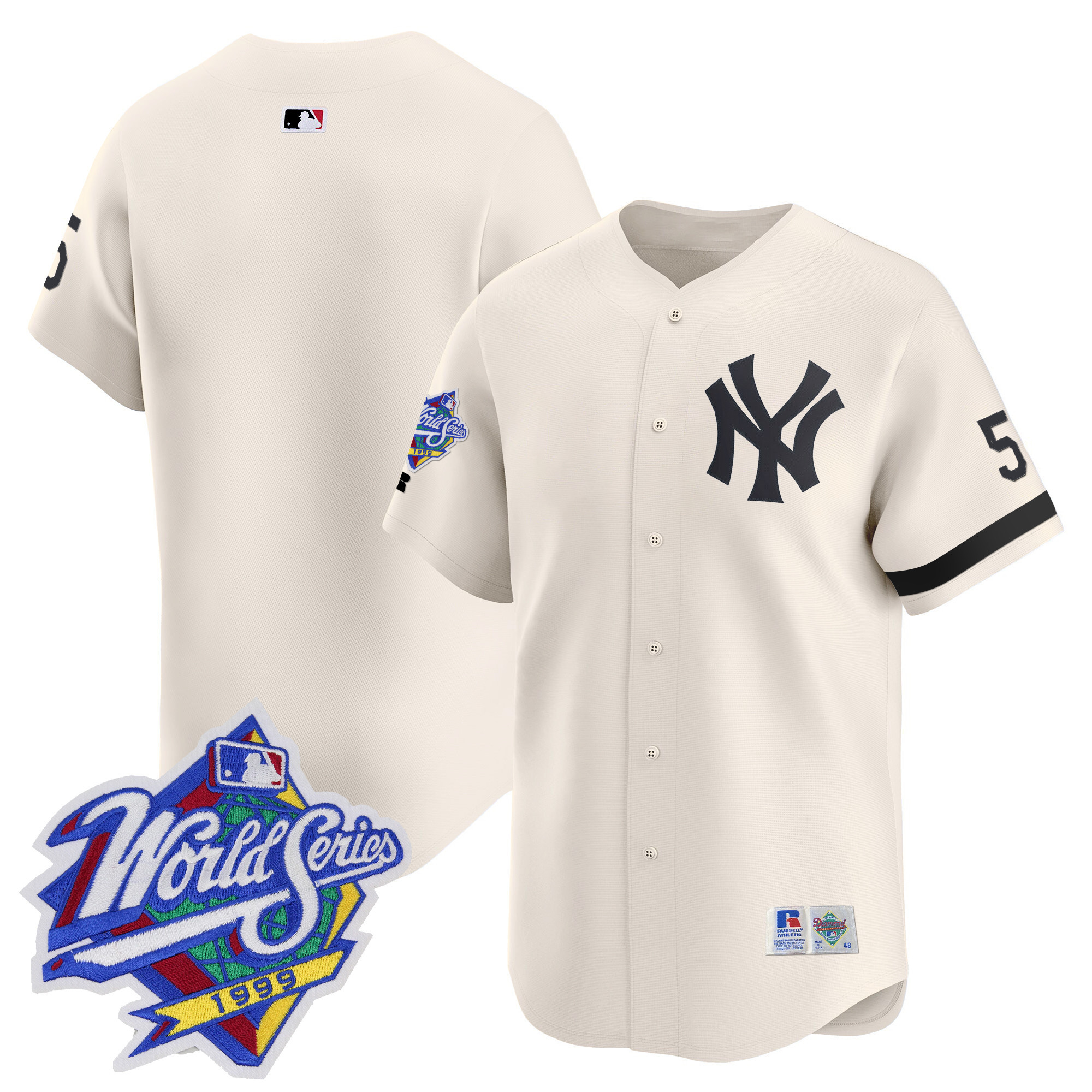 Men's Yankees 1999 Throwback Joe DiMaggio Patch Vapor Premier Limited Jersey - All Stitched