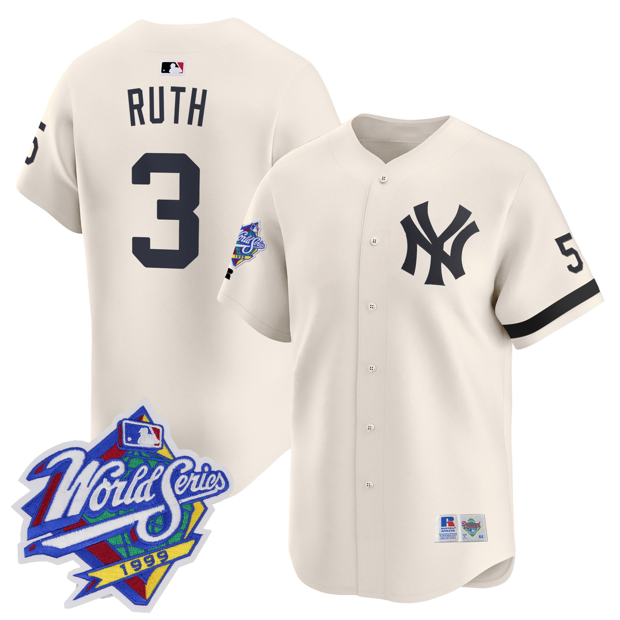 Men's Yankees 1999 Throwback Joe DiMaggio Patch Vapor Premier Limited Jersey - All Stitched