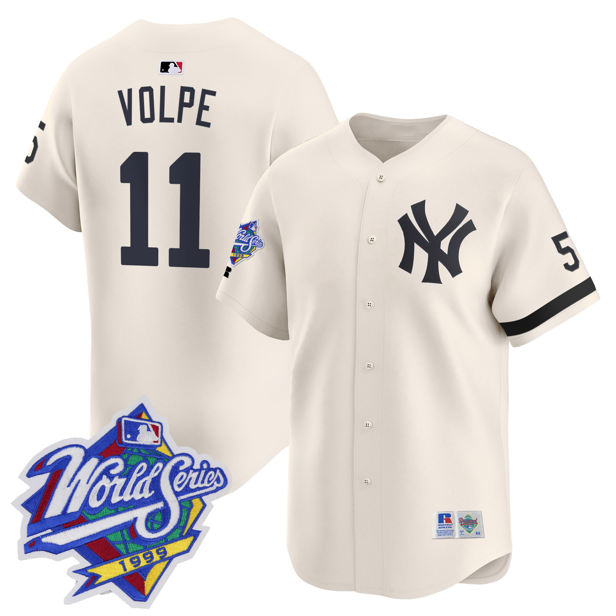 Men's Yankees 1999 Throwback Joe DiMaggio Patch Vapor Premier Limited Jersey - All Stitched