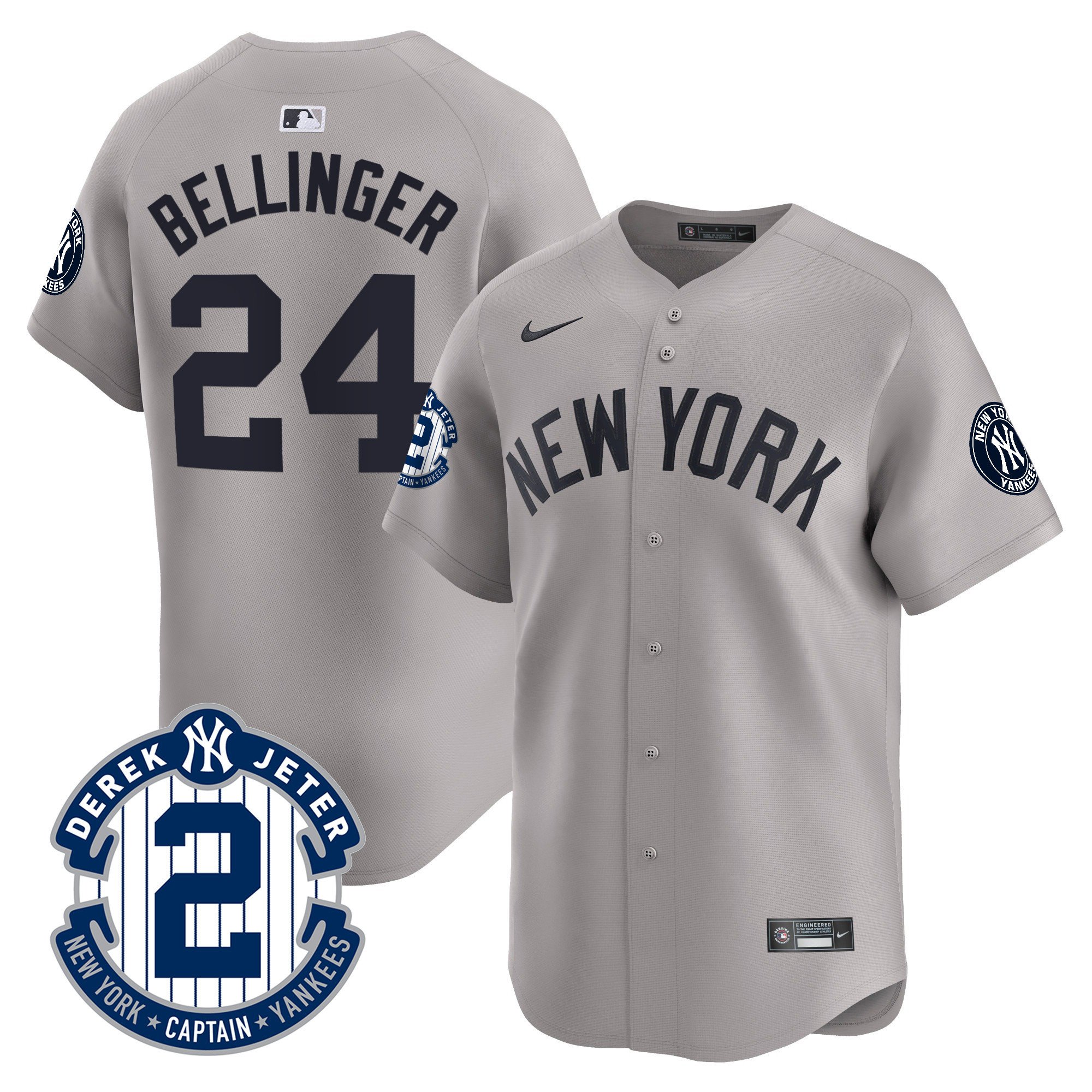 Men's Yankees Derek Jeter Patch Vapor Premier Limited Jersey - All Stitched