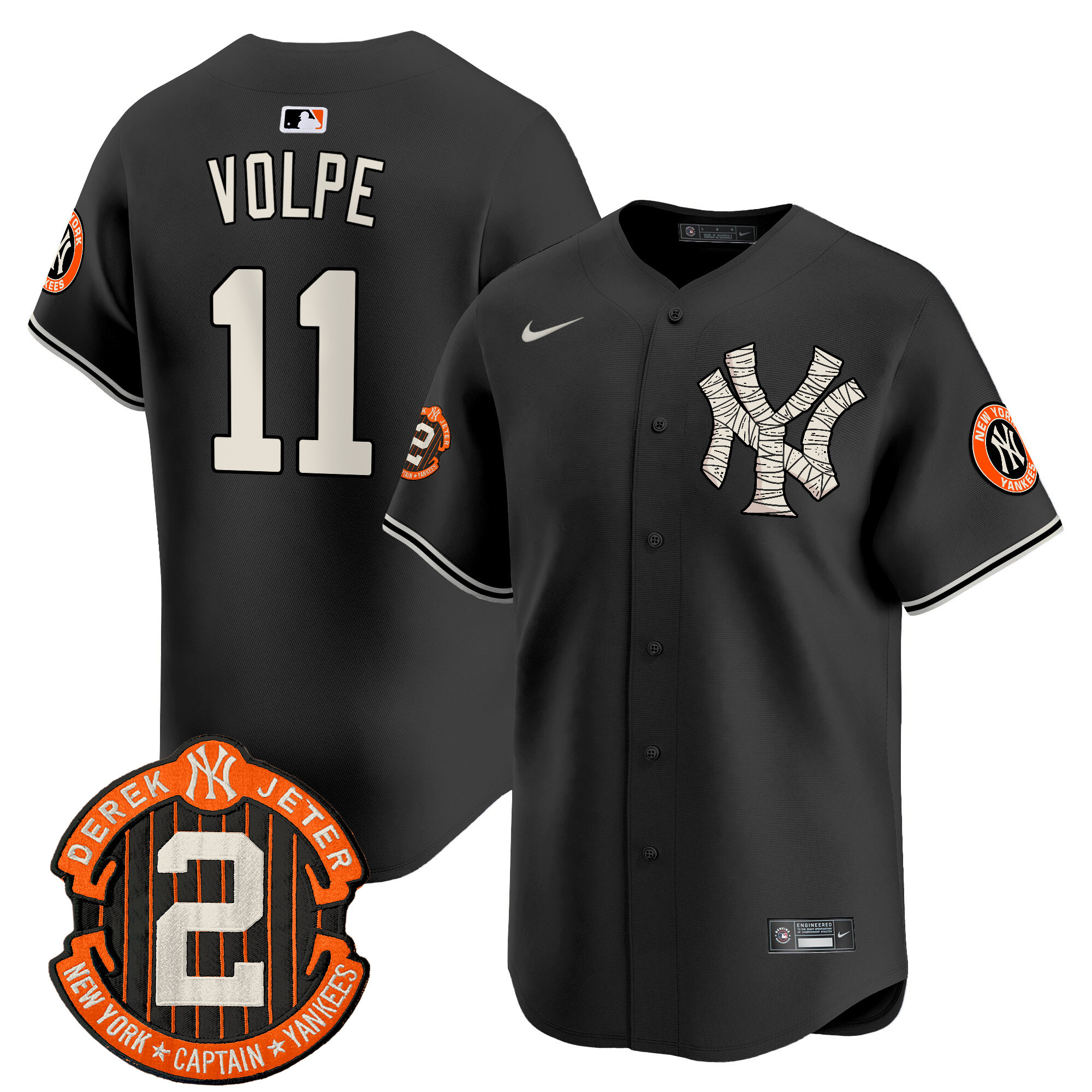 Men's Yankees Halloween Vapor Premier Limited Jersey - All Stitched