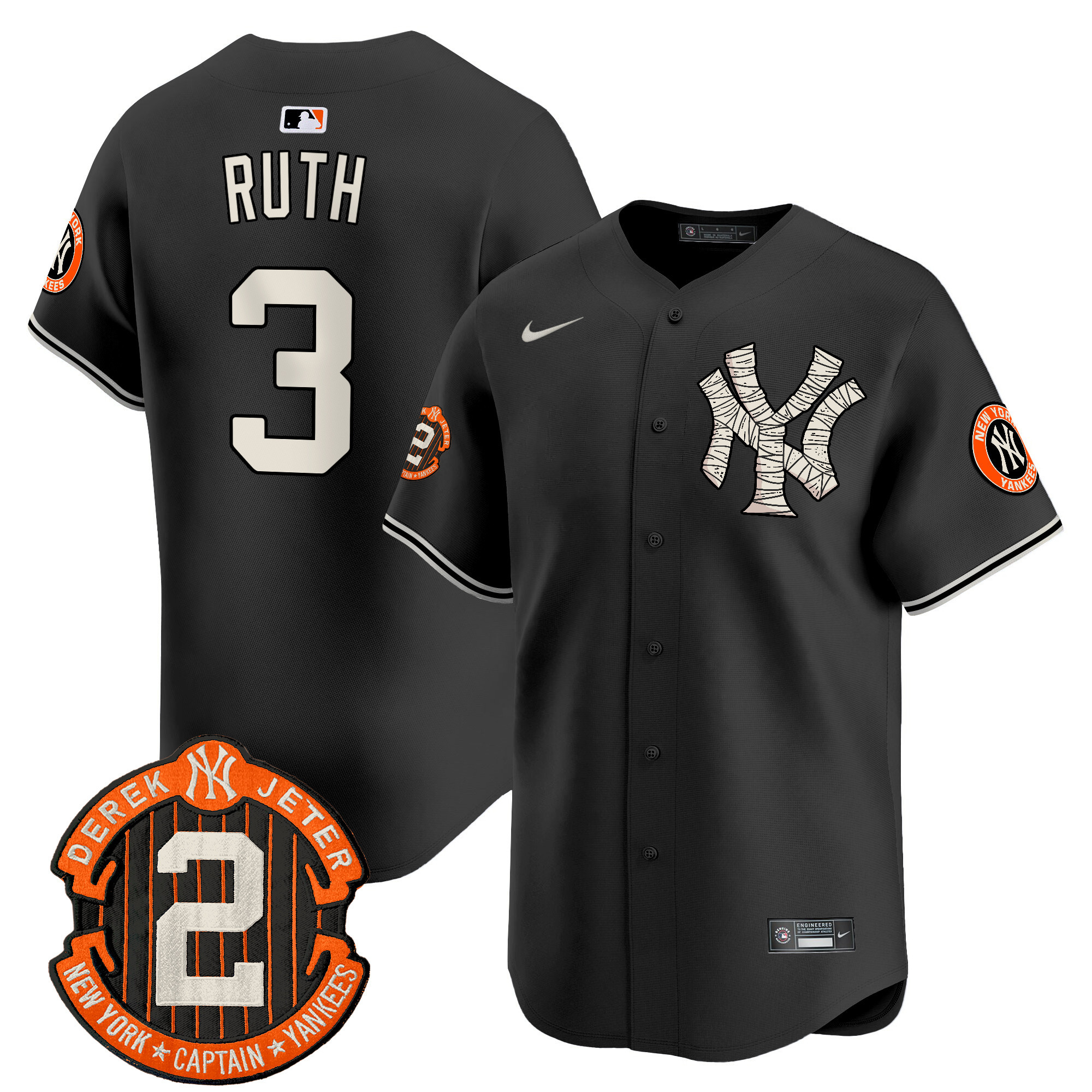 Men's Yankees Halloween Vapor Premier Limited Jersey - All Stitched